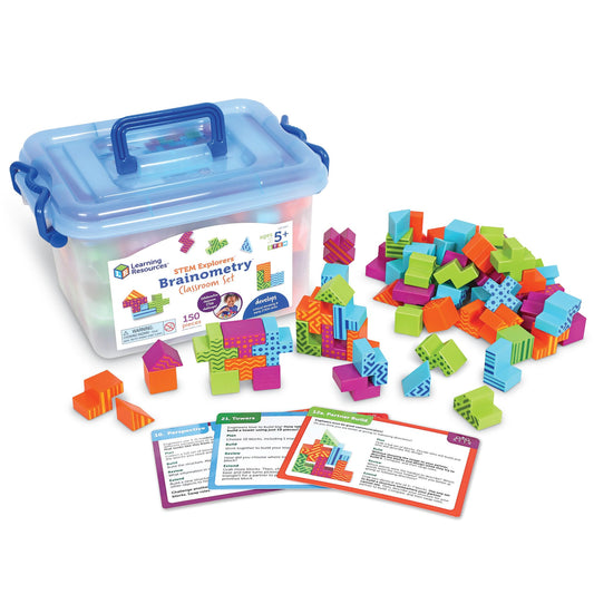 Learning Resources STEM Explorers Brainometry Classroom Set, Kids Games, Puzzles, Sensory Toys, Classroom Must Haves, Montessori Toys, 3D Puzzle, Brain Games, Math Manipulatives, Puzzles for Kids