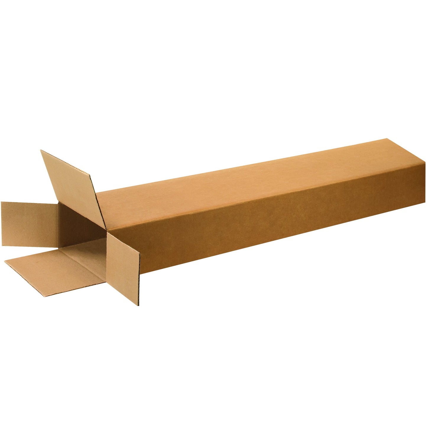 BOX USA 15 Pack of Side Loading Corrugated Cardboard Boxes, 8" L x 4" W x 46" H, Kraft, Shipping, Packing and Moving