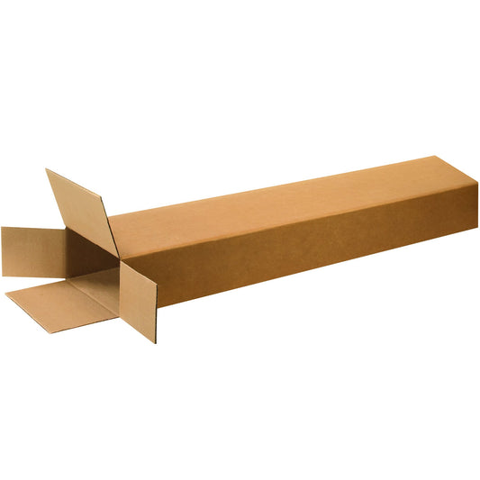 BOX USA 15 Pack of Side Loading Corrugated Cardboard Boxes, 8" L x 4" W x 46" H, Kraft, Shipping, Packing and Moving