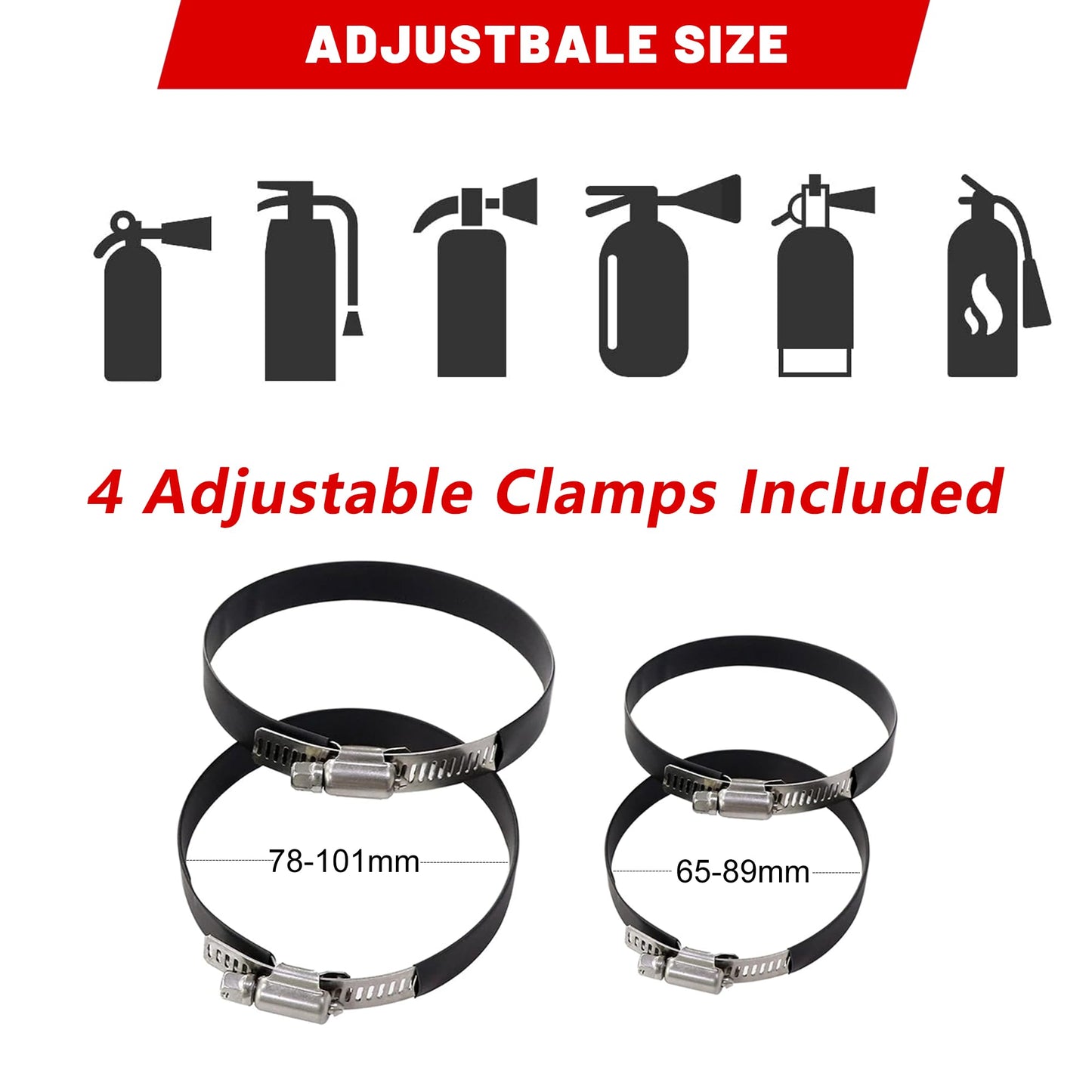UTV Fire Extinguisher Mount Kit - Adjustable Quick Release Roll Bar Car Fire Extinguisher Bracket Holder for 1.75-2in Roll Bar ATV UTV Polaris RZR SXS Ranger Camper Jeep Can-Am Durable Aluminum Alloy