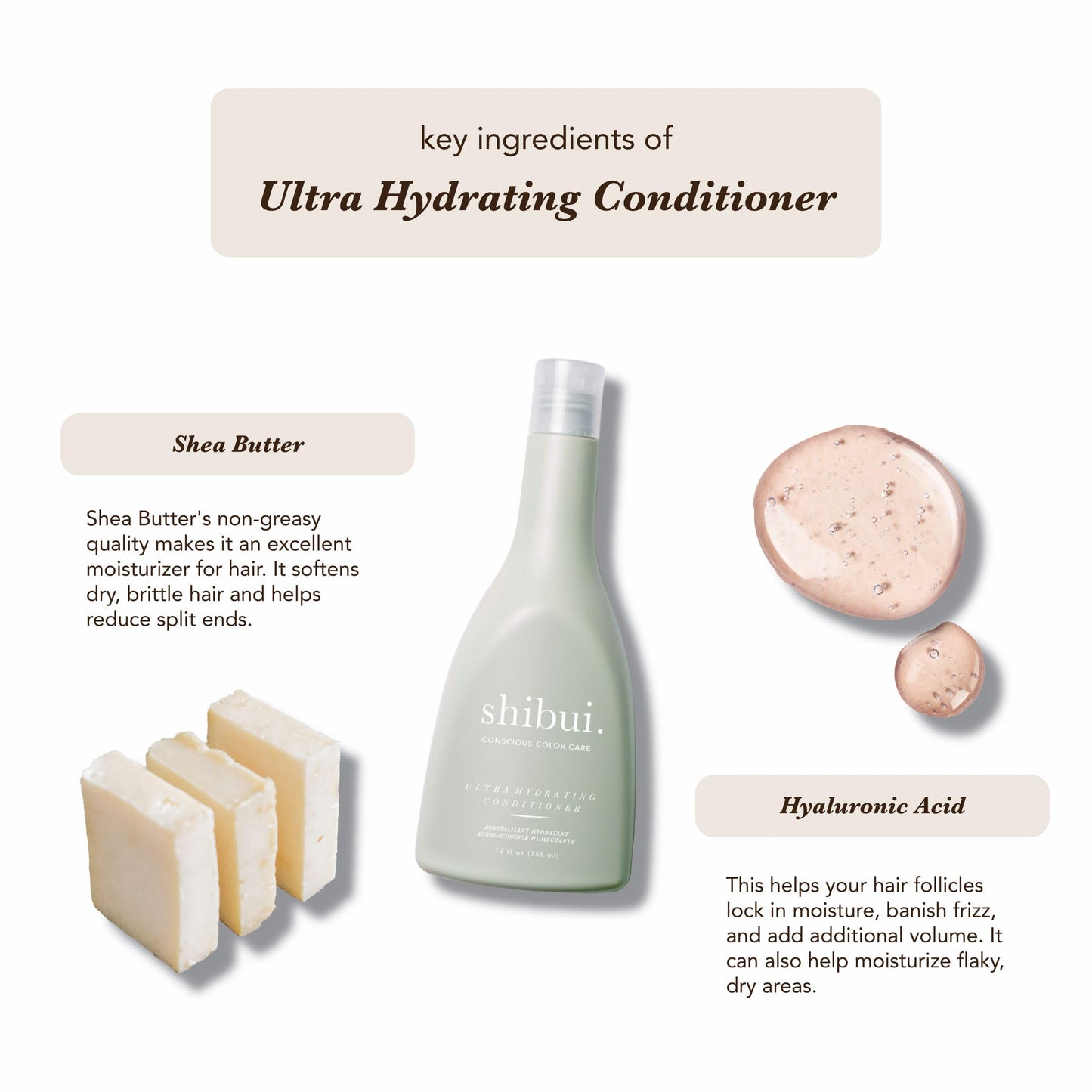 SHIBUI Ultra Hydrating Conditioner, Moisture-Rich Conditioning & Color Protection with Shea Butter & Hyaluronic Acid, For Medium to Textured Hair, Color-Safe & Silicone-Free, 33.8 Fl Oz