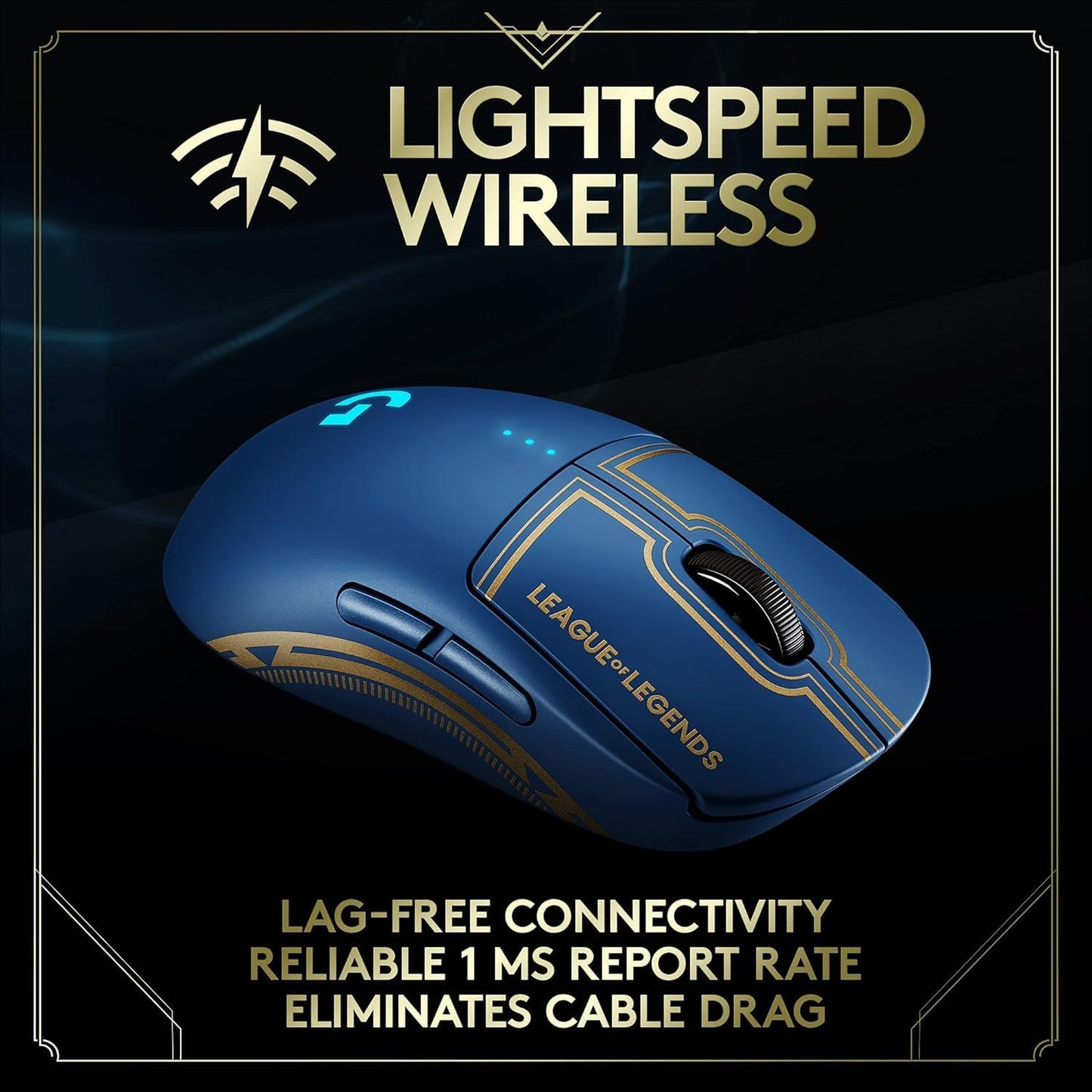 Logitech G Pro Wireless Gaming Mouse - League of Legends Edition - Hero 25K Sensor, Lightspeed, Programmable Buttons, Lightsync RGB (Renewed)