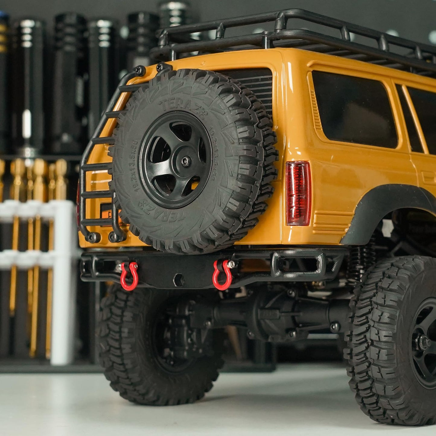 INJORA CNC Aluminum Front and Rear Bumper for 1/18 RC Crawler FMS FCX18 LC80 Upgrade