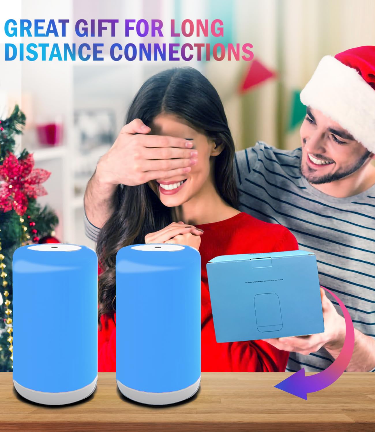 Long Distance Touch Lamps- App Touch Lamps to Keep in Touch and Express Your Miss with Relatives Friends Lovers Classmates etc, No Time or Location Limit - Set of 2