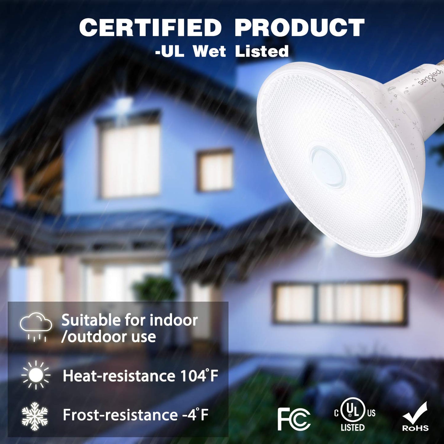 Sengled Motion Sensor Flood Lights Outdoor Dusk to Dawn Security Light Bulbs, E26 Base PAR38 Motion Activated 5000K Daylight, 1500LM, Waterproof LED Light Bulbs for indoor-outdoor, 4 Pack 4rd Gen
