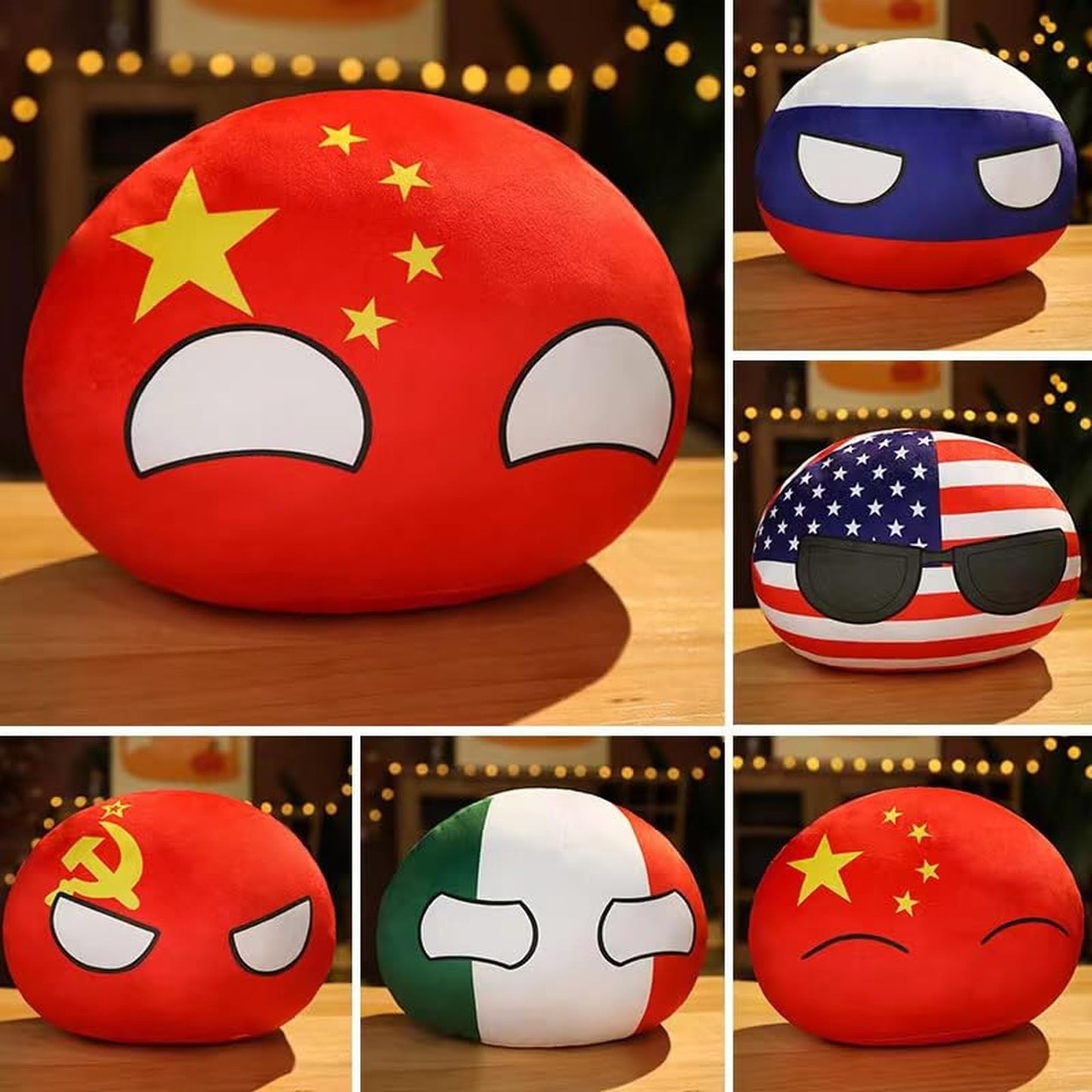 Idyllicallyser 19 PCS Country Balls Plushies，4 inch Country Ball Plushies/Country Ball, Polish Ball Mini Pendant Animated Plush Toy Keychain Boy Girl Gift