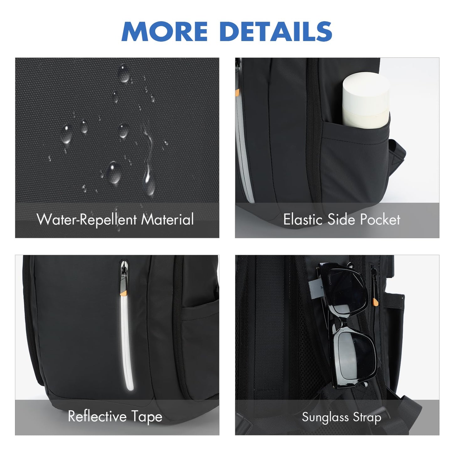 Business Backpack for Men - 900D Tech Backpack fit 17.3 Inch Laptop, Travel Backpack with USB Charging Port Anti-Theft Pocket, 30L Large Smart Backpack Black Waterproof