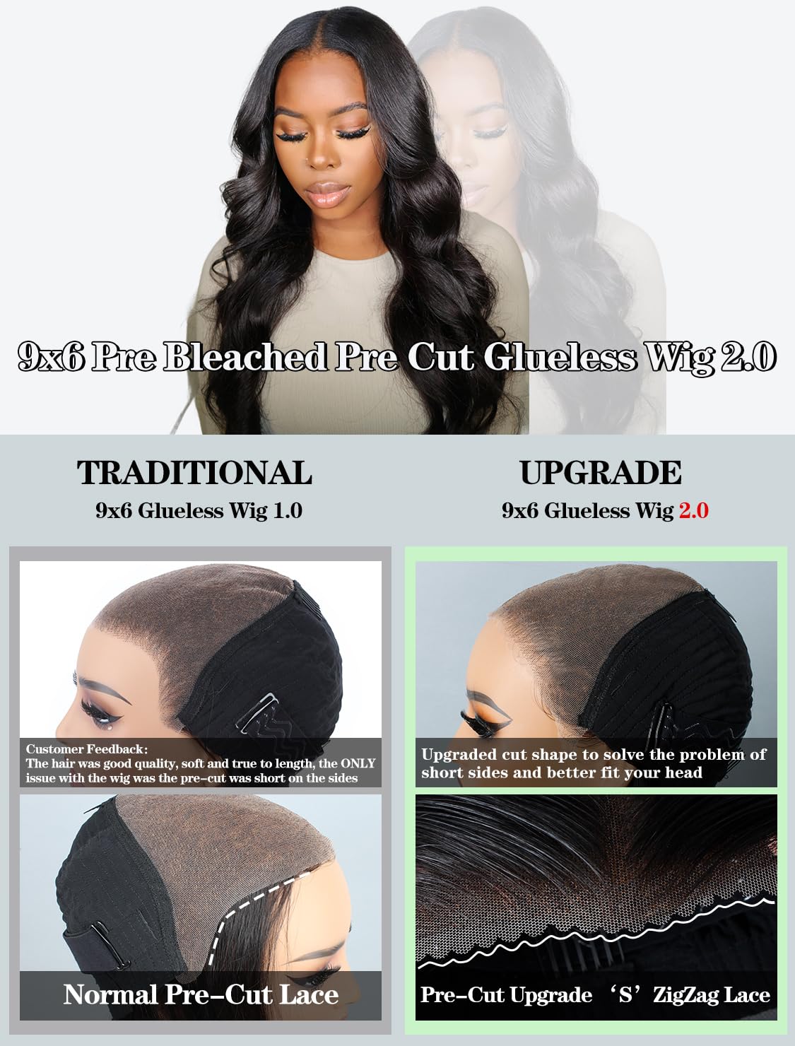28 Inch Wear And Go Glueless Wigs Human Hair Pre Plucked Pre Cut 9x6 Body Wave Glueless Pre Plucked Bleached Knots Lace Front Wig For Women Transparent Lace Closure Wigs 200% Density