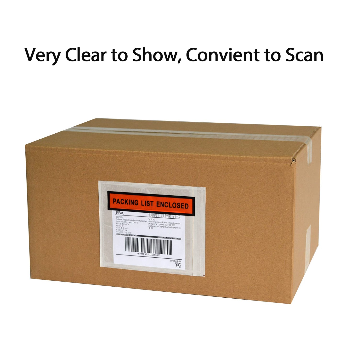 1000 PCS 7.5"x 5.5" Clear Self-Adhesive Packing List Envelopes - Plastic Shipping/Mailing Pouch Enclosed Bags for Packing Slips Invoice
