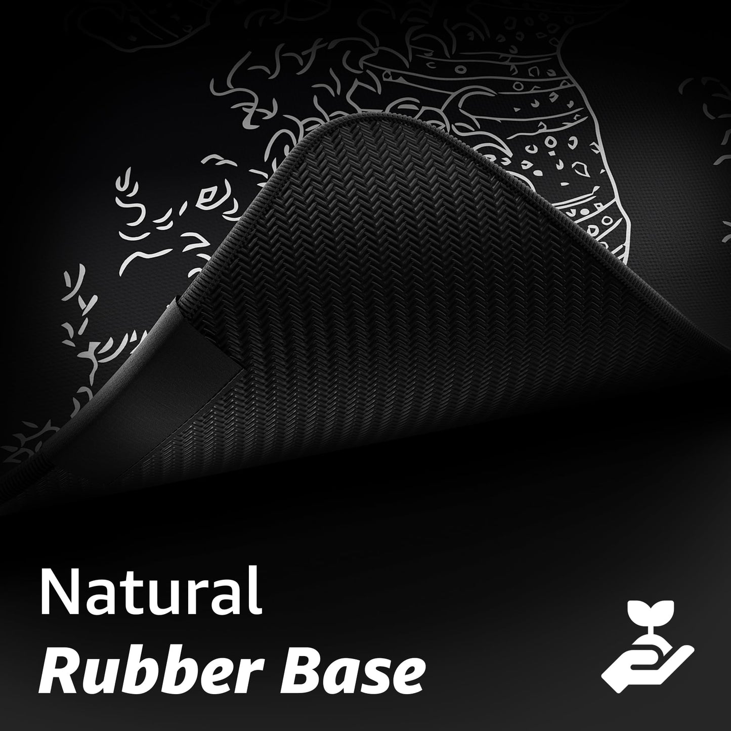 Hystar® Extended Gaming Mouse Pad | XXL 36" x 16" | 5mm Thick, Waterproof Surface, Smooth Polyester Fabric, and Natural Rubber Base | The Great Wave (Black)