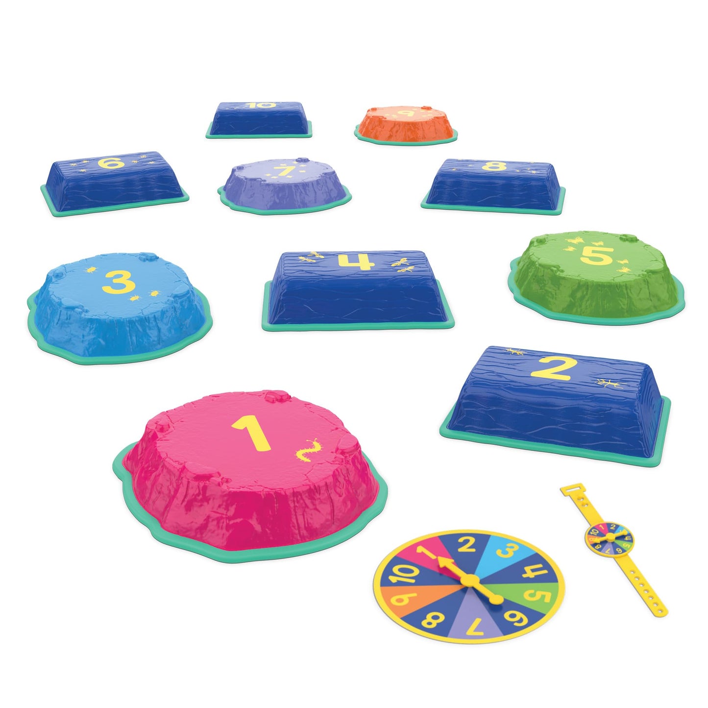 Educational Insights Hop to 10 Stepping Stones – Balance Toys for Toddlers, Indoor & Outdoor Sensory Play Equipment, Gross Motor Skills Obstacle Course, Early Math Counting Sets for Kids Ages 3+