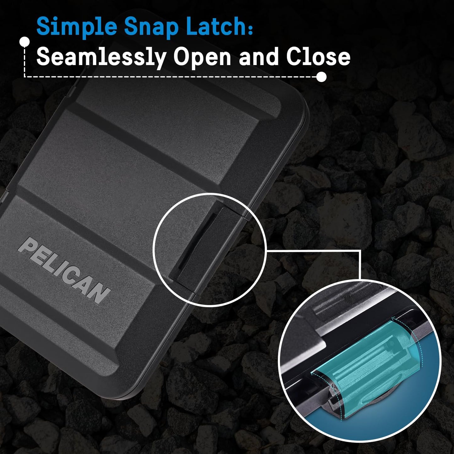 Pelican MagSafe Wallet for iPhone | Heavy Duty MIL-STD Snap-On iPhone Magnetic Wallet & Phone Card Holder | Detachable & Slim Hard Case Wallet for iPhone Pro Max 16/15/14/13/12 Series | Black