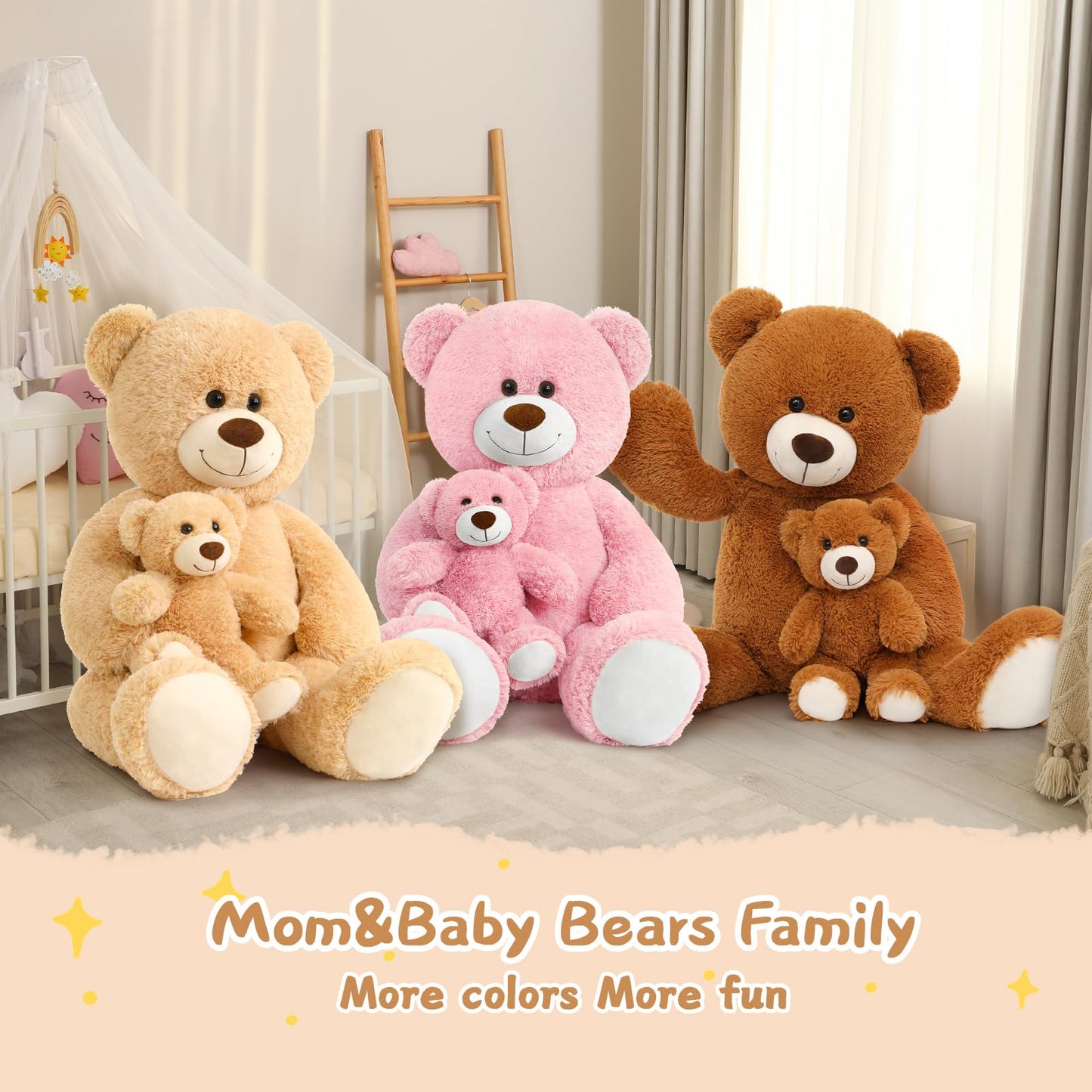 Muiteiur Teddy Bear Stuffed Animal with Babies