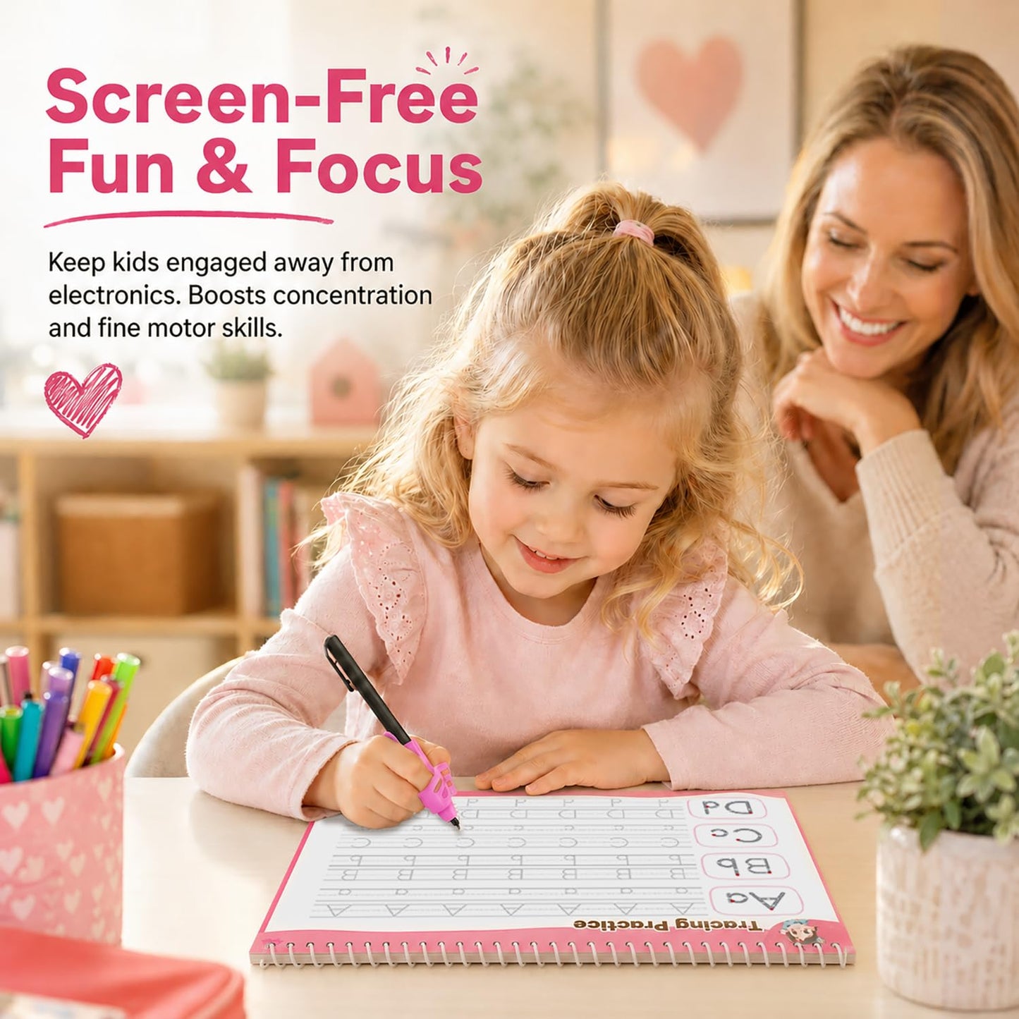Timetome Large Magic Grooved Writing Practice for Kids 3-5, Grooved Writing Books for Kids 6-8, Handwriting Practice Ages 5-7, Preschool Learning Activities (Practice 6-Books)