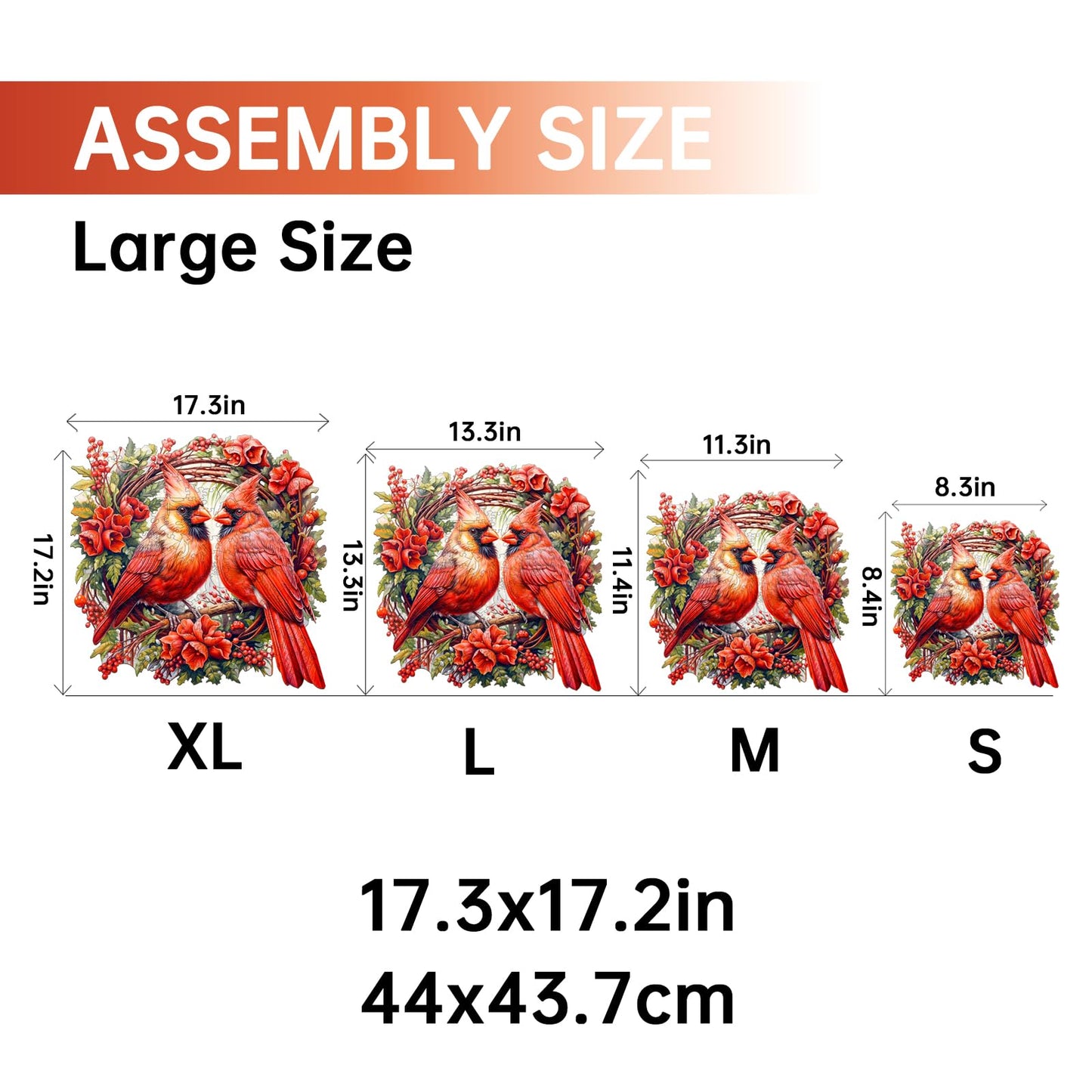 Jigfoxy Wooden Puzzles for Adults, Cardinal Wood Puzzles Adult, Unique Animal Shape Wooden Jigsaw Puzzles for Adults, Birthday Gifts for Puzzle Lovers, Family, Friend (L-13.3 * 13.3in-300 pcs)