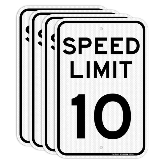 4 Pack Aluminum Traffic Signs - 18" x 12", Rust Free, Weather & Water Resistant, Fade Resistant, 2 Pre-drilled Holes