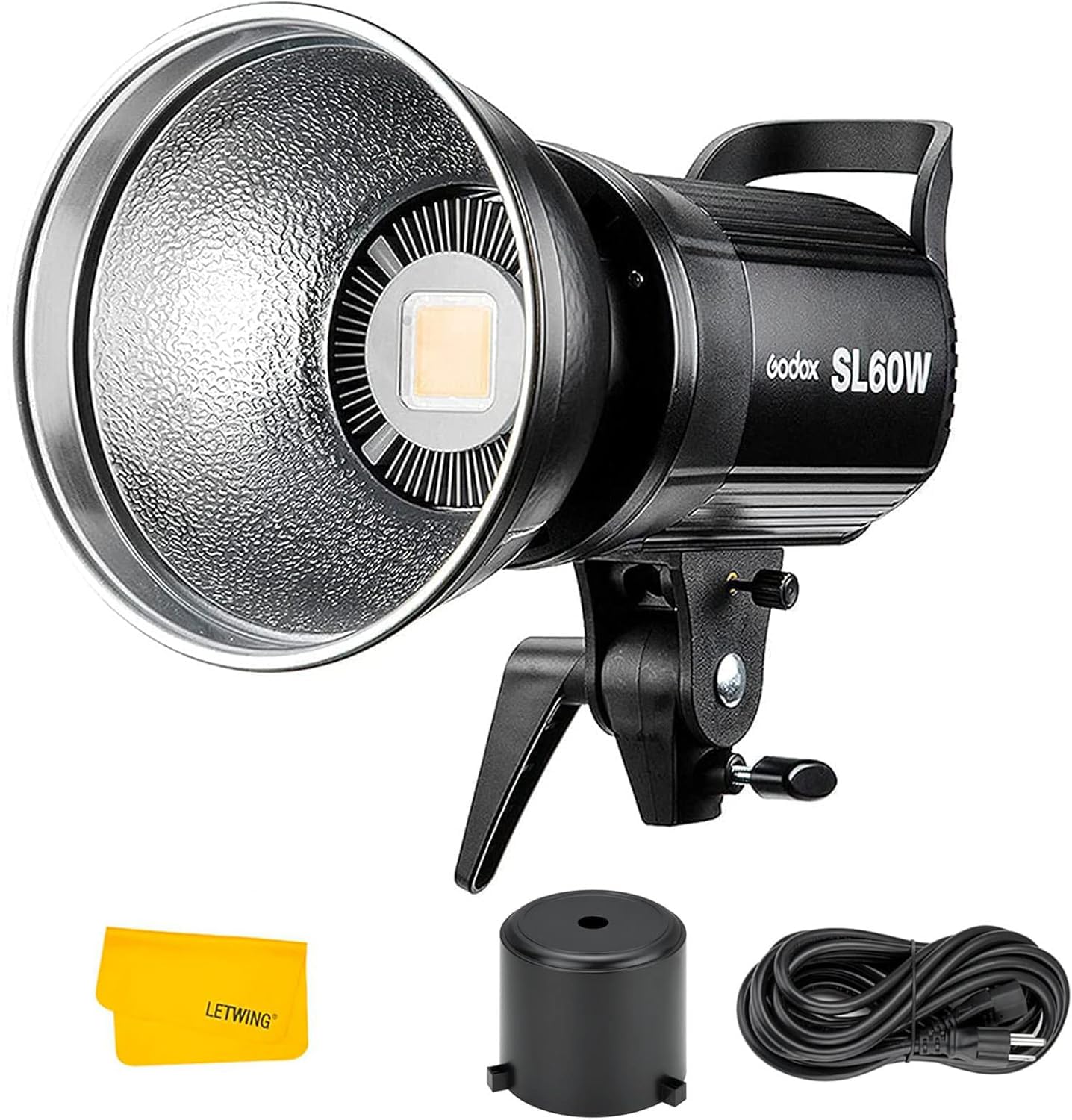 Godox SL-60W SL60W CRI95+Qa>90 5600±300K Bowens Mount LED Video Light,433MHz Grouping System,Wirelessly Adjust Brightness,for Video Recording Wedding Outdoor Shooting,W/Reflector