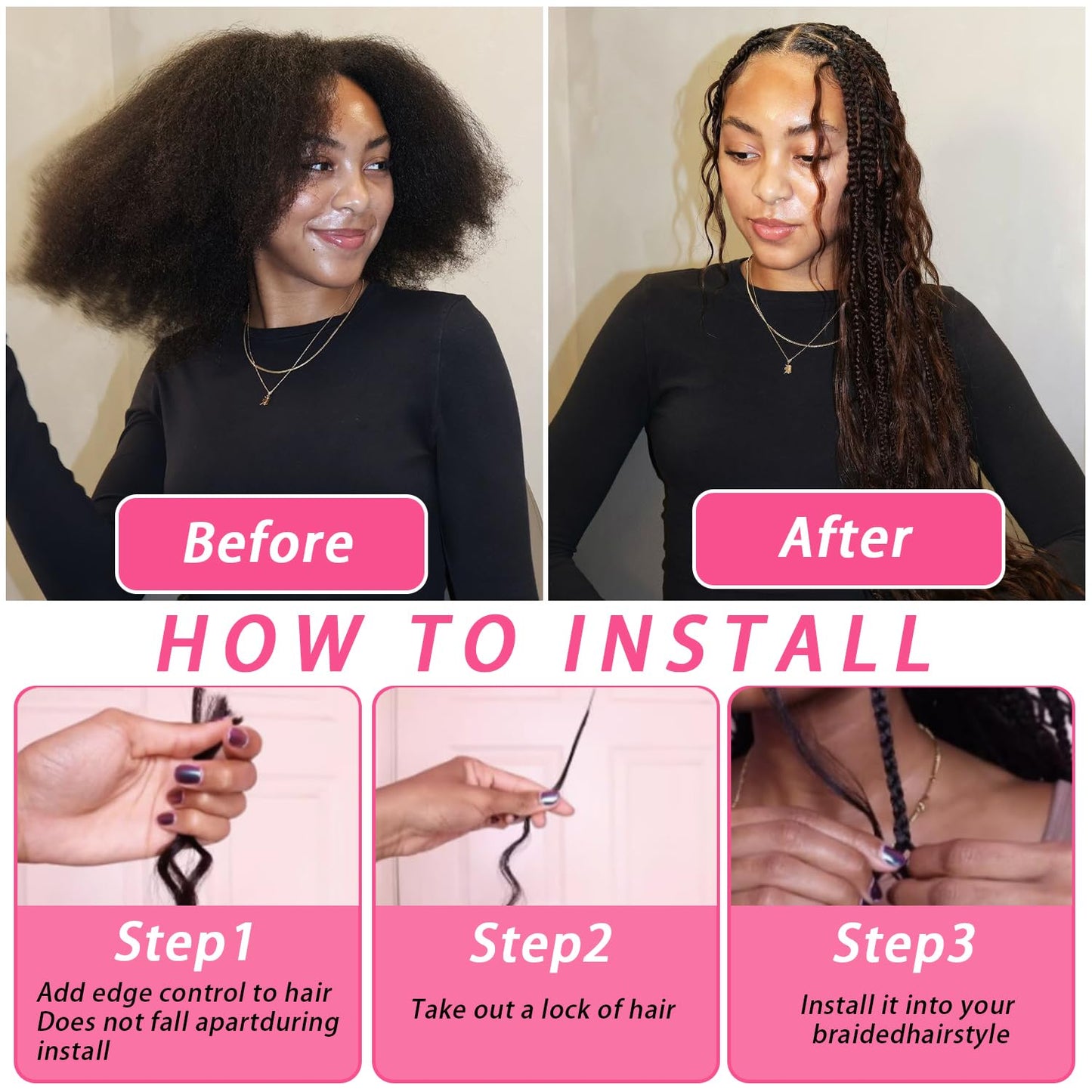 Liqusee Human Braiding Hair 100g One Bundle/Pack 22 Inch Natural Black Body Wave Curly Bulk Human Hair for Braiding No Weft 100% Unprocessed Brazilian Human Hair Braiding Hair for Boho Braids