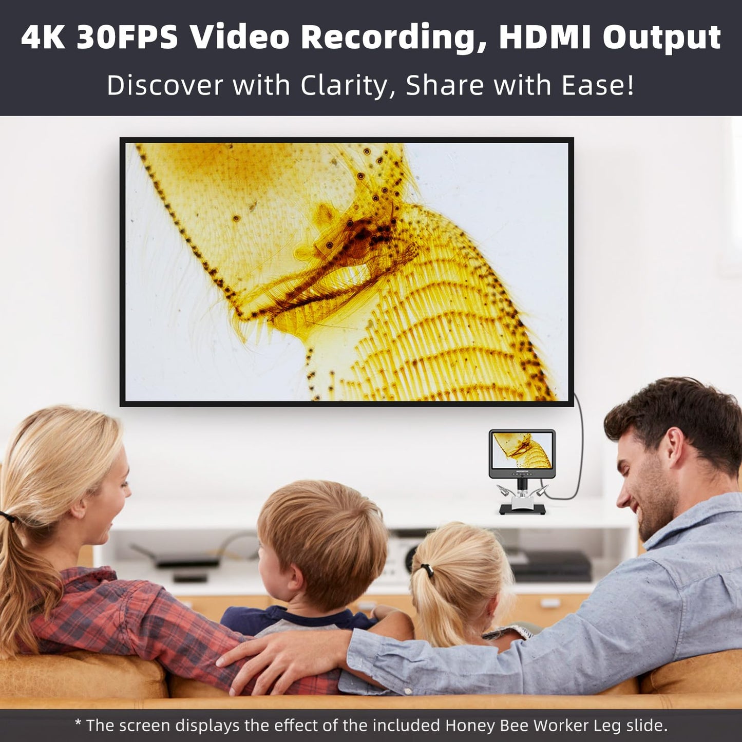 Andonstar 4K 30FPS Digital Microscope with 10.1" Screen, 3840P UHD Video Audio, Pro Boom Arm Stand for Soldering, Electronics Repair, Coin, AD208S-Pro HDMI Electronic Microscope for Adults, 64GB