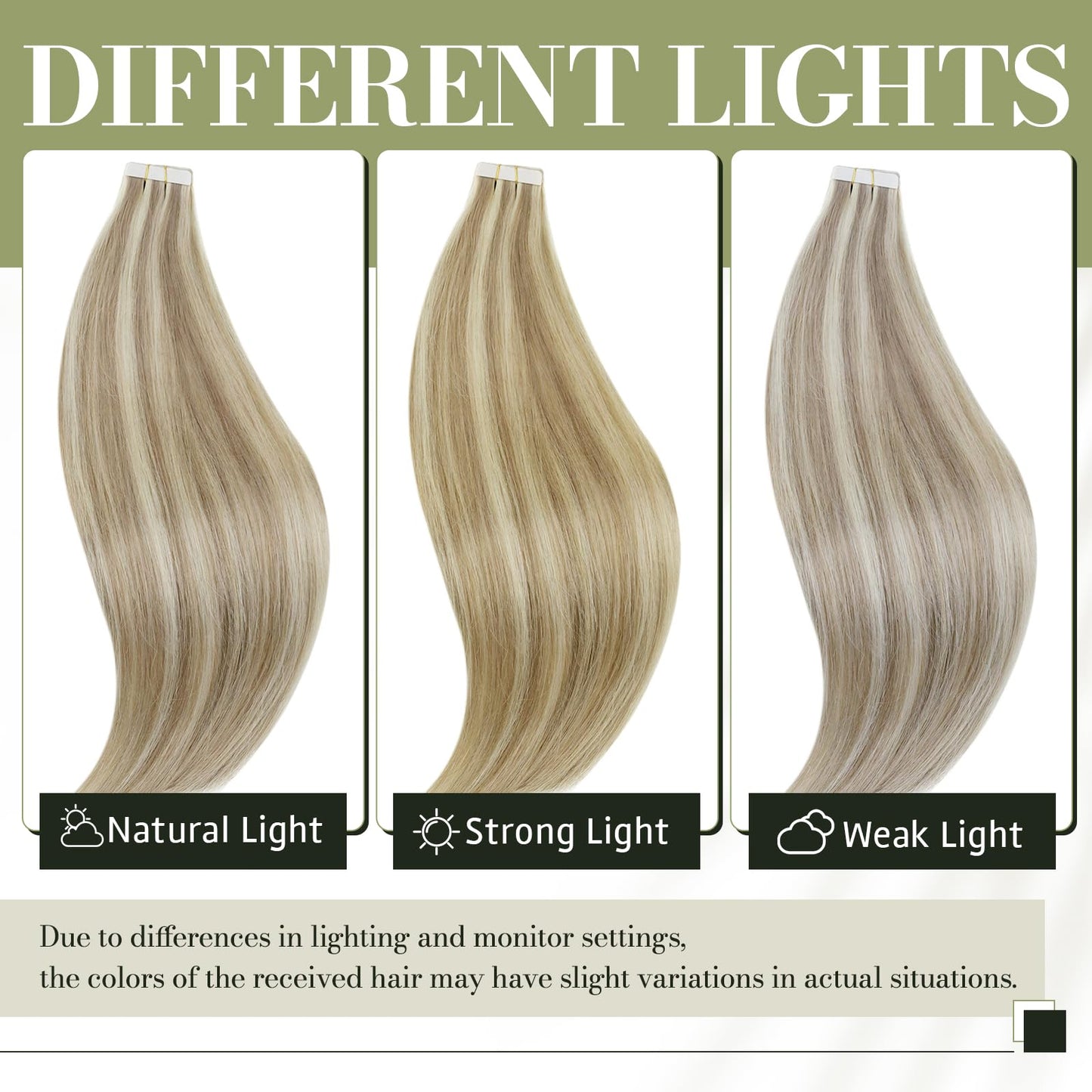 RUNATURE Blonde Tape in Hair Extensions Human Hair 18 Inch Long Tape in Human Hair Extensions Ash Brown Highlight Platinum Blonde Straight Human Hair Tape on Extensions Silky Double Sided 50g 20pcs
