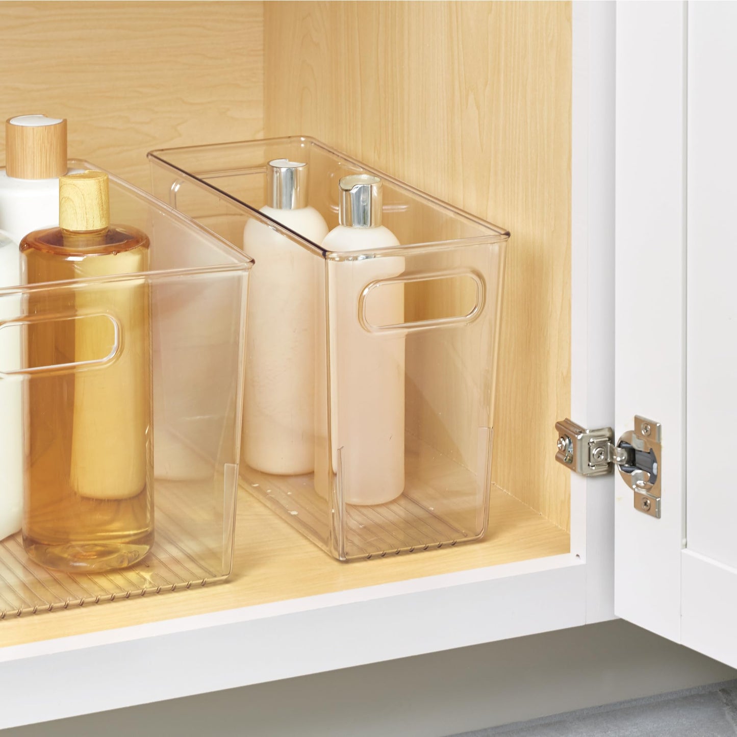 iDesign Tall Plastic Storage Bin with Handles for Fridge or Freezer - Set of 4 - Clear - Made in USA