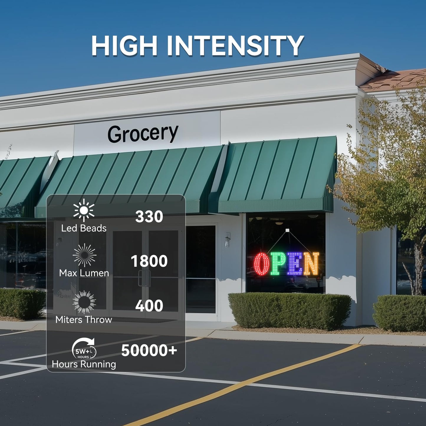 30'' x 10" Led Open Signs for Business, Ultra Bright Large Open Closed Sign with Hanging Installation, Light Up Sign for Bar Store Restaurant Office Hotel Salon Red&Green&Blue&Yellow