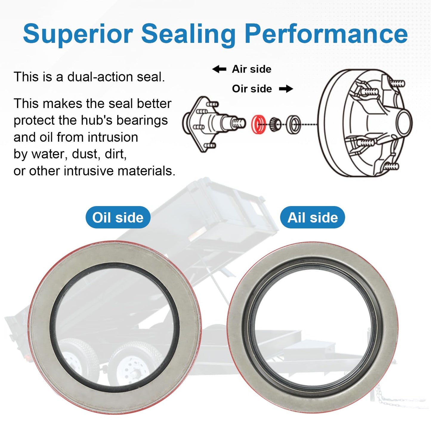 4PCS Oil Seal 3.125" X 4.506" Replacement for Dexter 010-056-00 10K 12K Heavy Duty 15K Axles Trailer Axle Bearing Seal