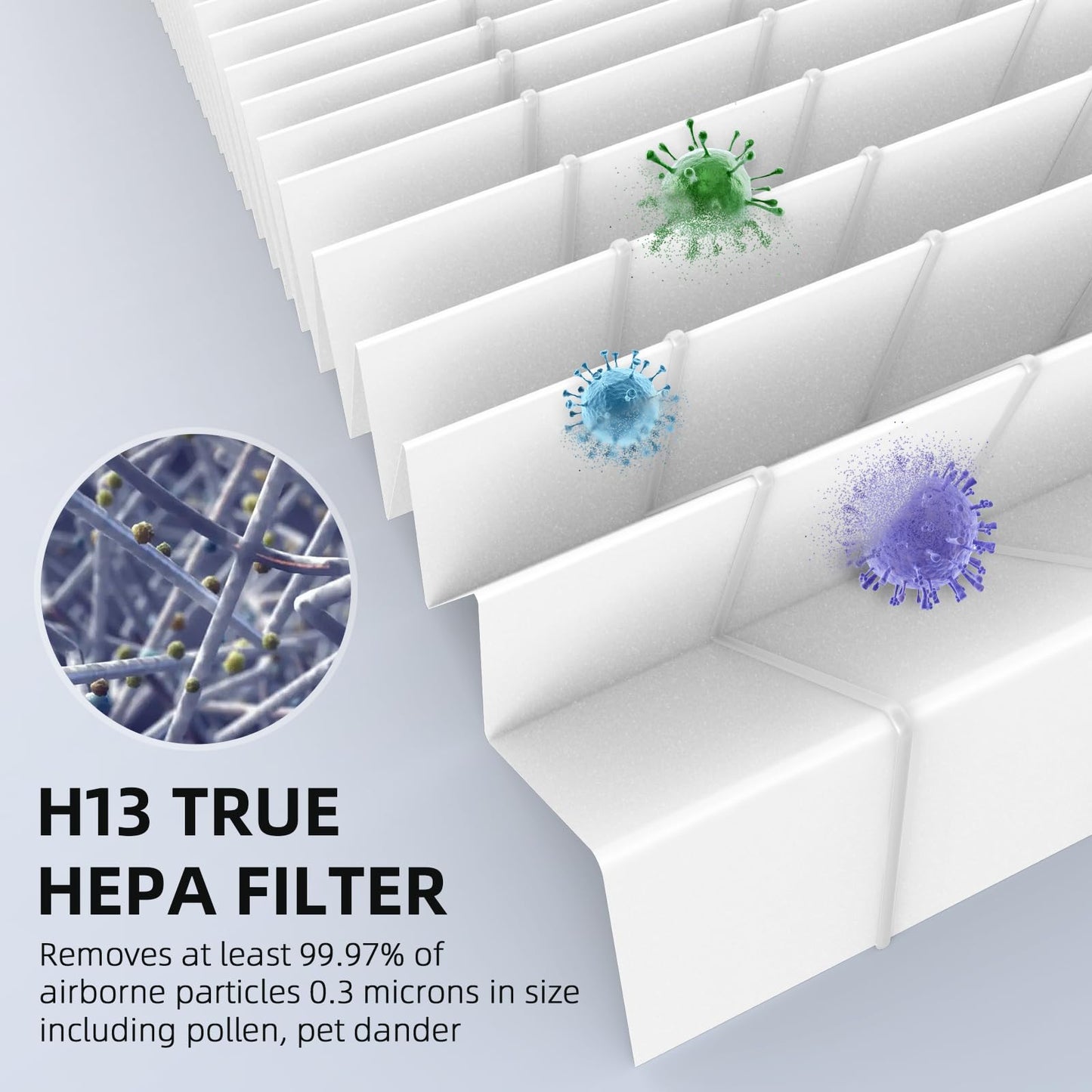 CFKREYA 4 Pack APH4000 Air Purifier Replacement Filter Compatible with KNKA APH4000, H13 HEPA and Activated Carbon Filter, Part # APH4000LX