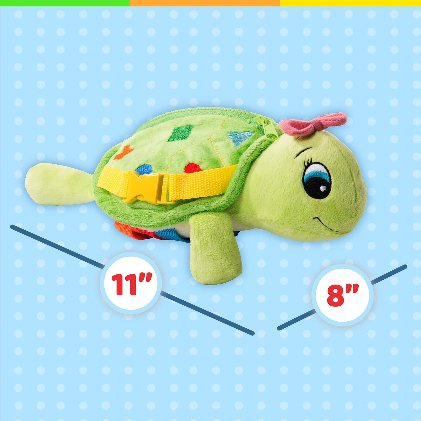 Buckle Toy Belle Turtle - Toddler Early Learning Basic Life Skills Children’s Plush Travel Activity