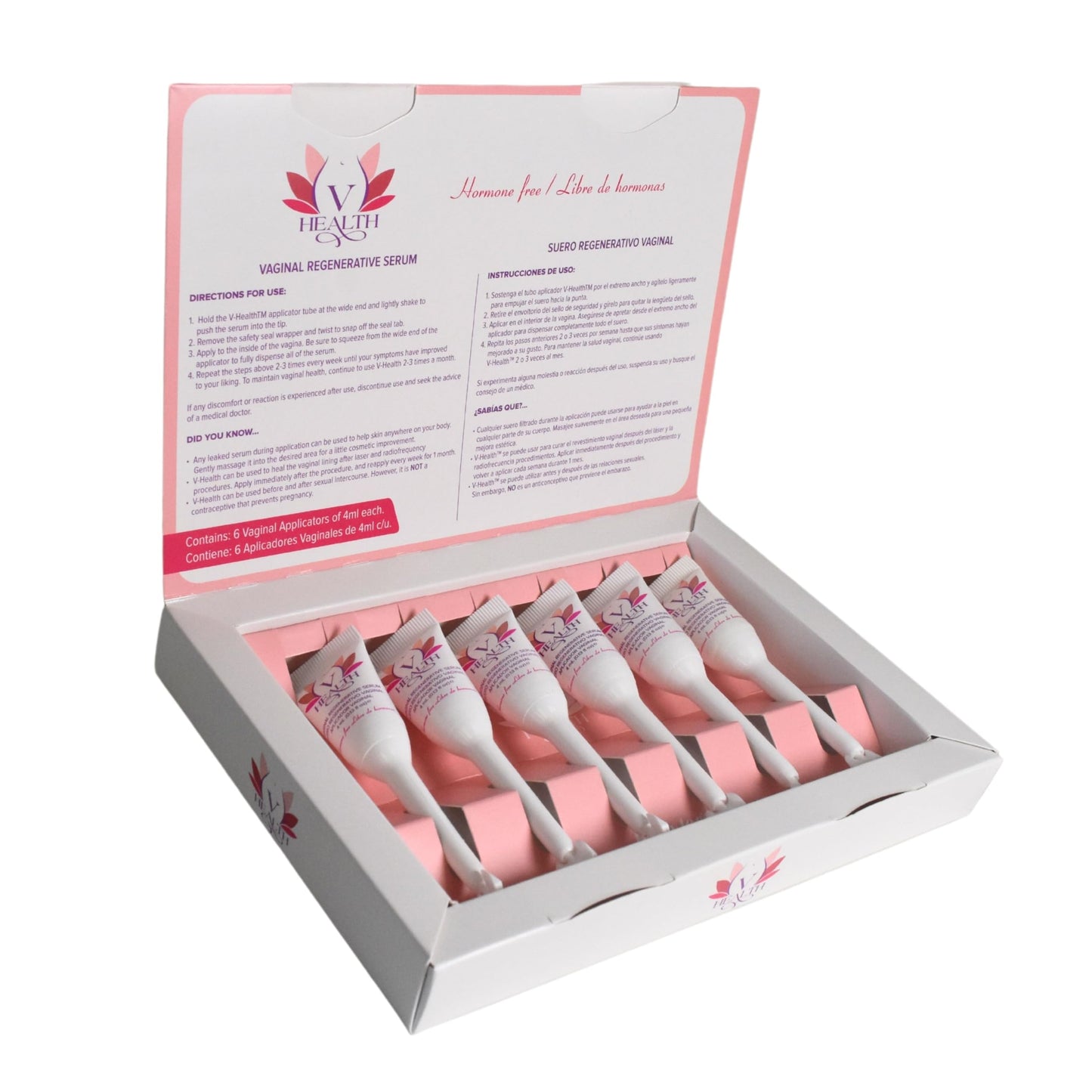V-HEALTH Vaginal Regenerative Serum - Natural Relief for Postpartum & Menopause Symptoms - Restores Vaginal Health & Supports Urinary Function (6 applicators of 4ml)