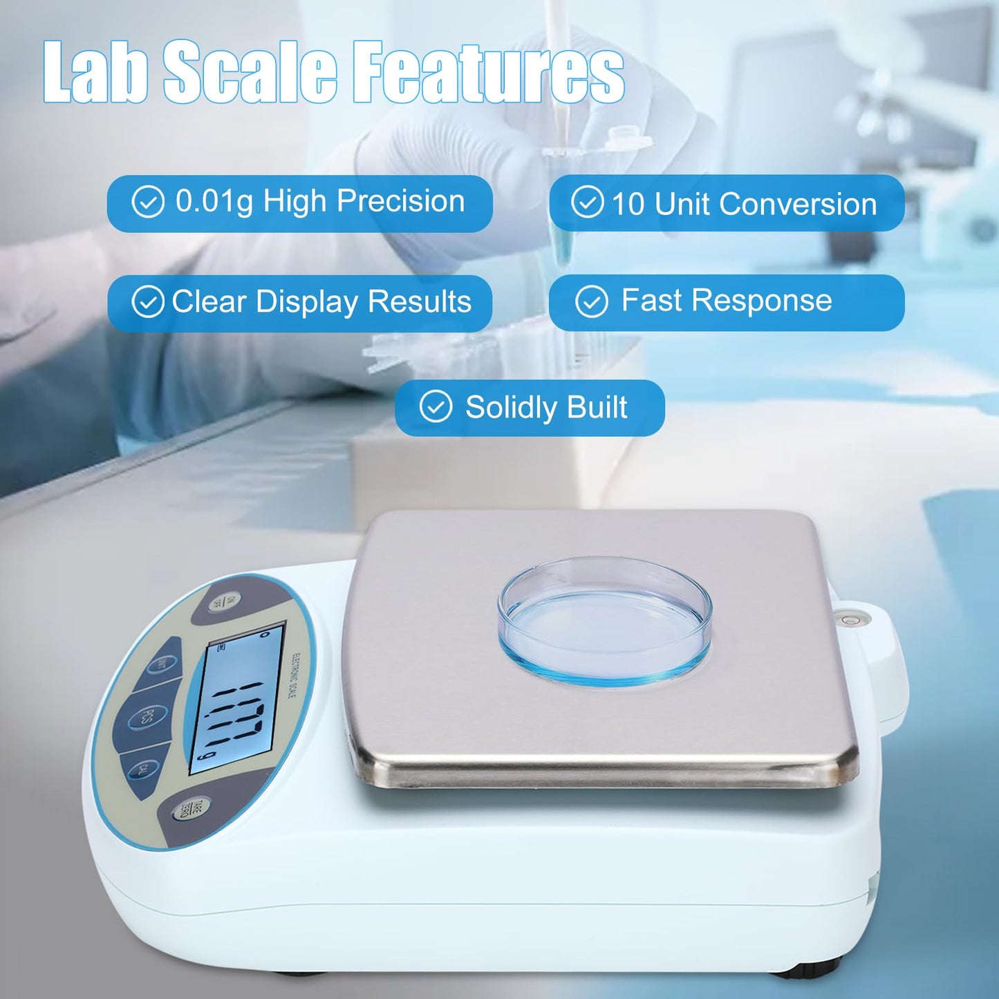 Lab Scale 6000gx0.01g,Analytical Balance 0.01g High Precision Electronic Digital Balance Scale, Scientific Scale Gram Scale Digital Balance for Kitchen Lab Weighing Jewelry Scale