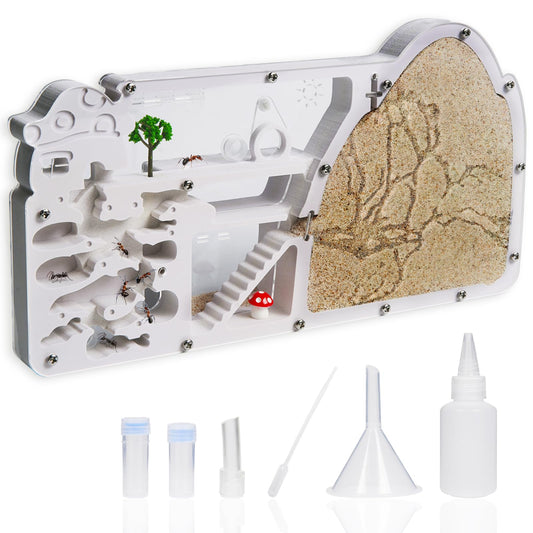Ant Farm Castle - Large Viewing Area - Care for Live Ants - Ant Colony Observation Kits with Sand Habitat - Educational Science Gifts for Boys, Girls - Ant Farms for Kids, Adults, Student (Yellow)