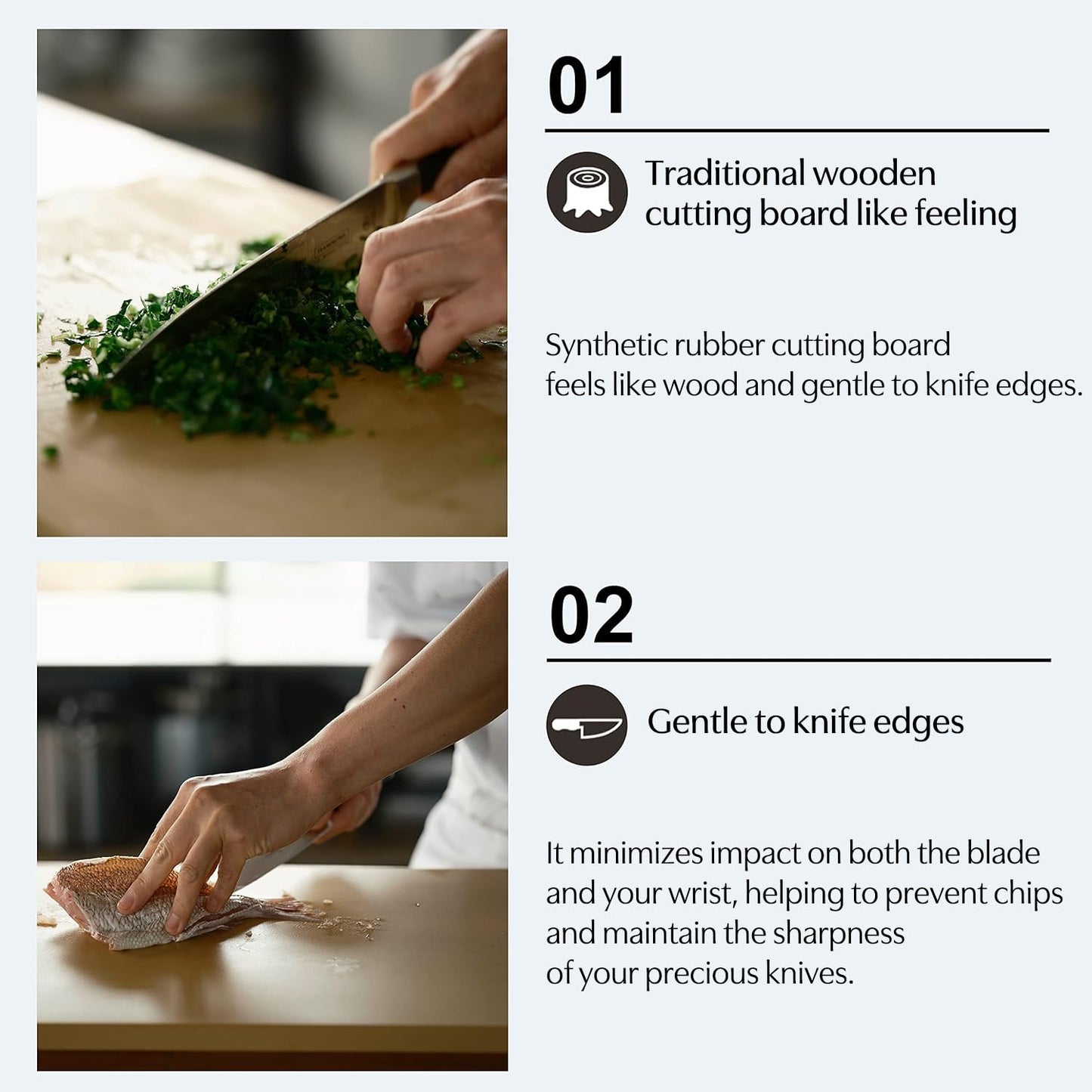 Asahi Cookin Cut Rubber Cutting Board, NE05102, Home Use, Made in Japan L 15.7 x 9.1 x 0.5 inches (40cm x 23cm x 1.3cm)