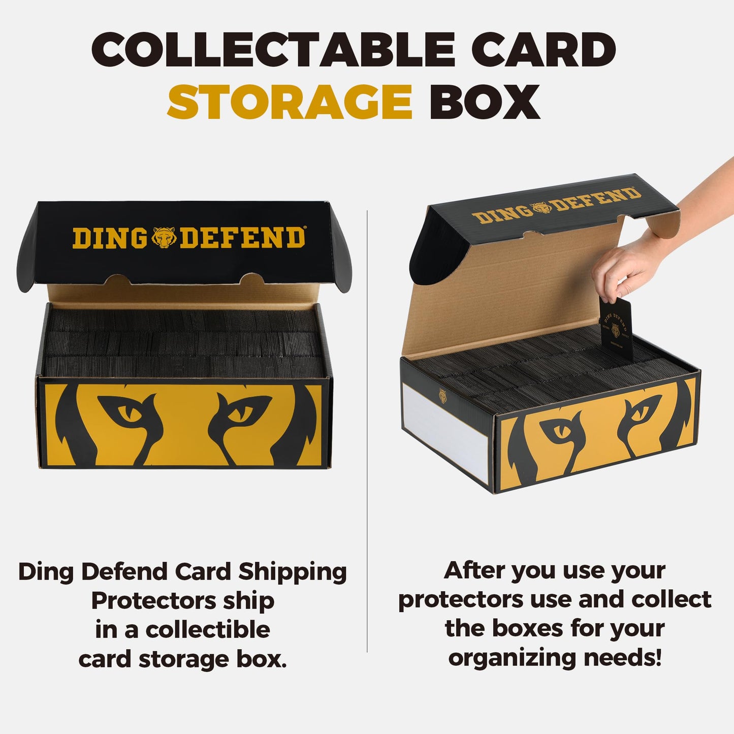 510 Pack Ding Defend Trading Card Shipping Protectors Hard Plastic Card Slab - Tiger Design Card Guard for Collectible Cards, Card Mailing Supplies & Hobby Supplies - 3.5 x 4.5 Inches, Packaging Pads