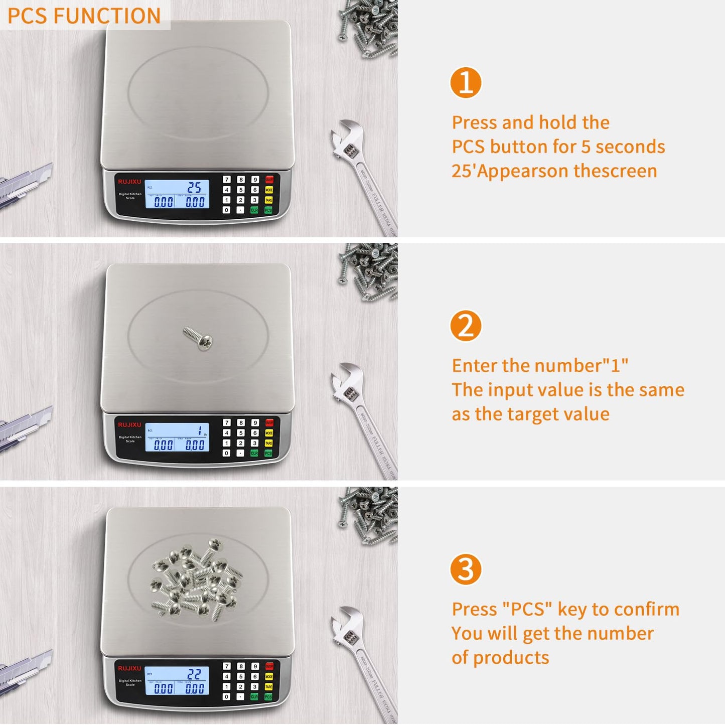 Food Scale 88lb/40kg Large Digital Kitchen Scale 0.05oz/1g with Price Computing Commercial Scale 304 Stainless Steel gram Scale for Baking Cooking Meat Restaurant ，USB or AA Battery(Included)