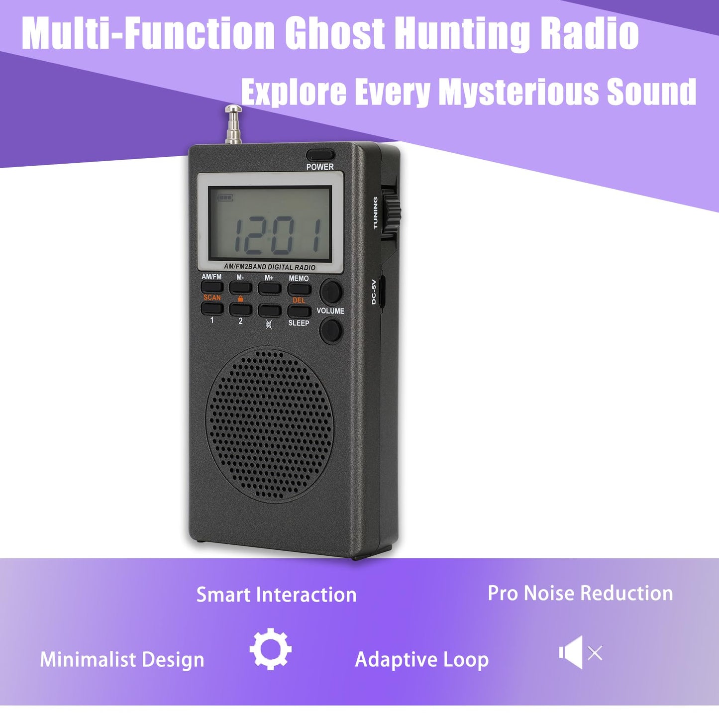 8 Pcs Ghost Hunting Kit with 1 EMF Meter,1 EVP Recorder,1 Spirit Box,1 UV Light,3 LED Light up Cat Balls & 1 Carrying Case