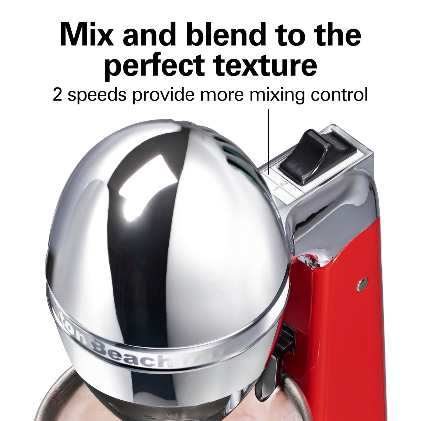 Hamilton Beach DrinkMaster Electric Drink Mixer, Retro Milkshake Maker & Milk Frother, 2 Speeds, Extra-Large 28 oz. Stainless Steel Cup, Red