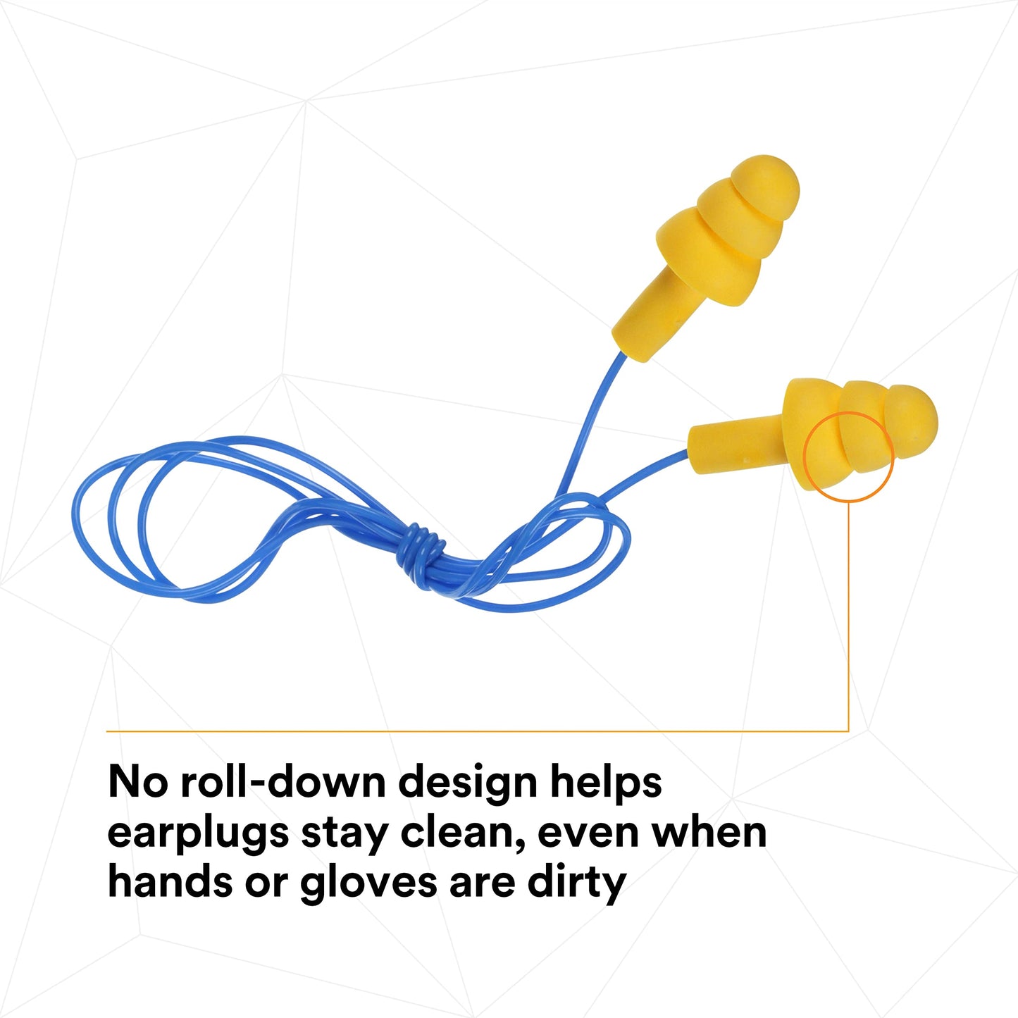 3M E-A-R UltraFit Corded Ear Plugs 340-4004, 100-Pair, Yellow, Poly Bag 3404004