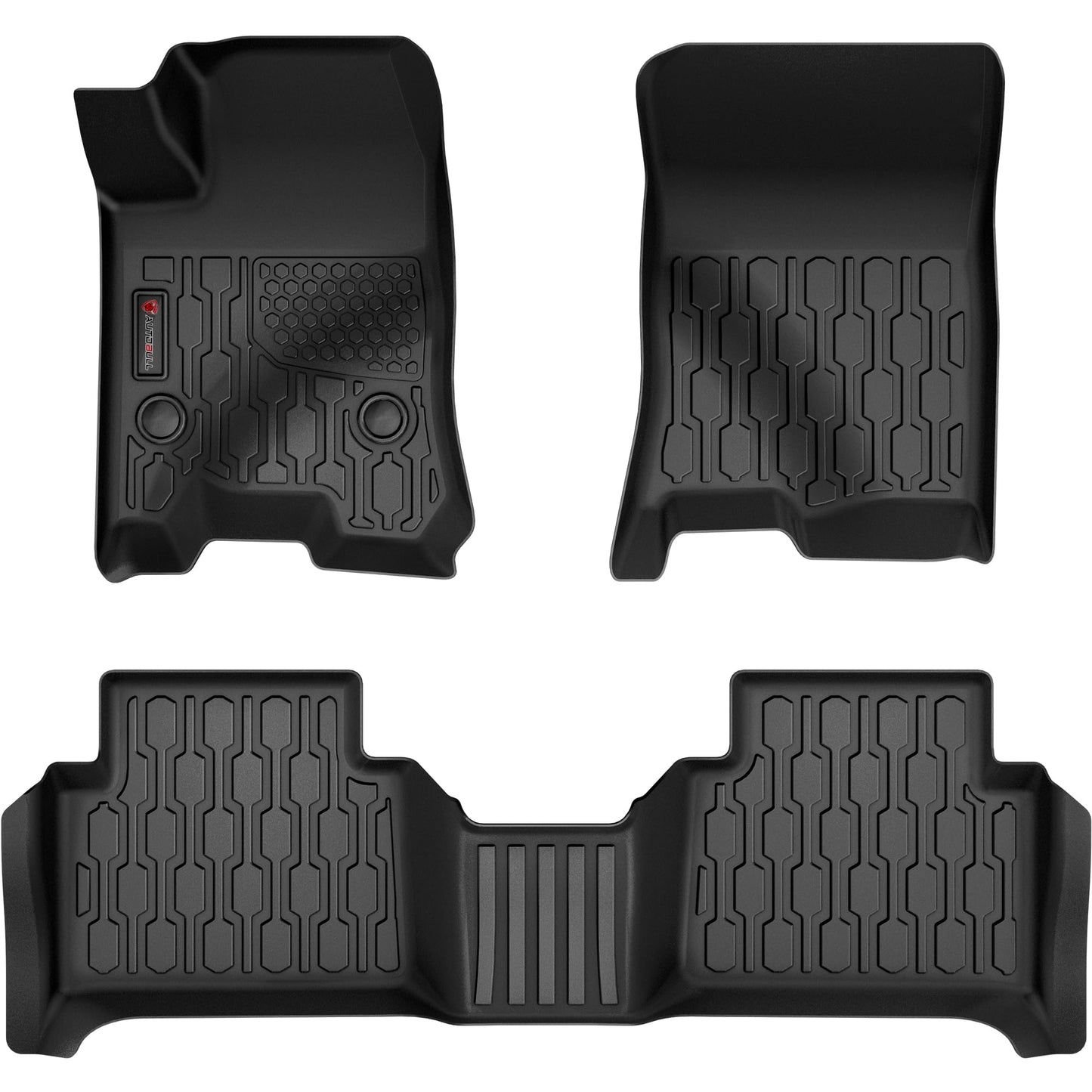 AUTOBULL Floor Mats Compatible with 2023 2024 2025 2026 Chevy Colorado/GMC Canyon Crew Cab, All Weather TPE Floor Liners, Custom Fit Car mats, 1st & 2nd Row, Black