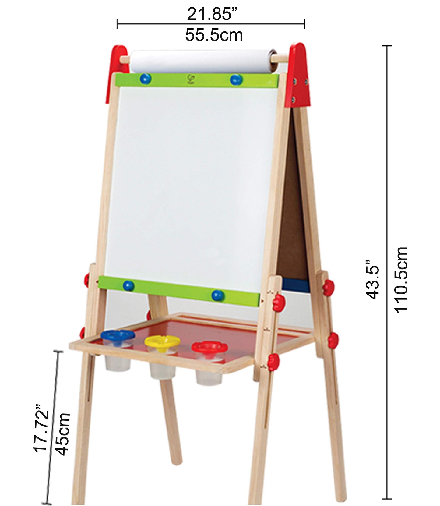 Hape All-in-One Wooden Kid's Art Easel with Paper Roll and Accessories