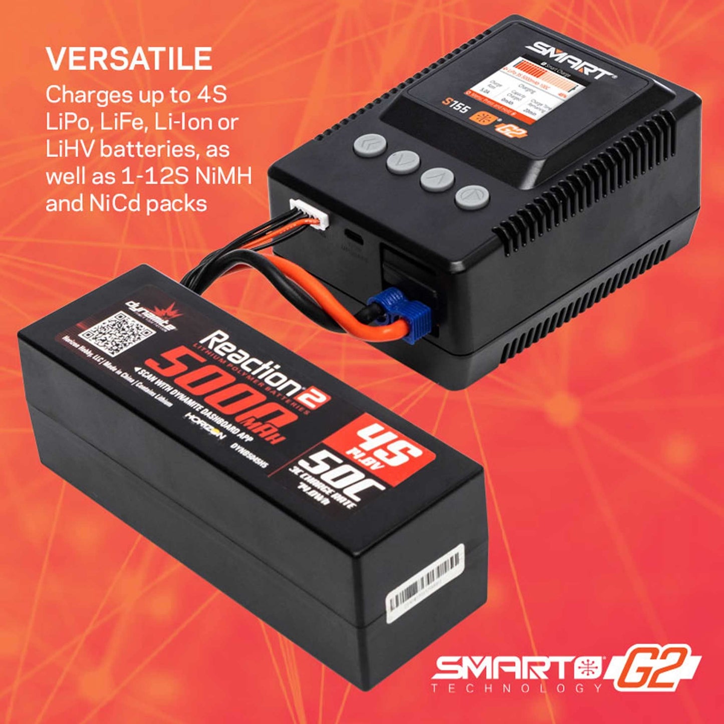 Spektrum Accessories Smart Powerstage 3S Air Bundle: G2 2200mAh 3S LiPo IC3 & S155 Charger, SPMXPSA400