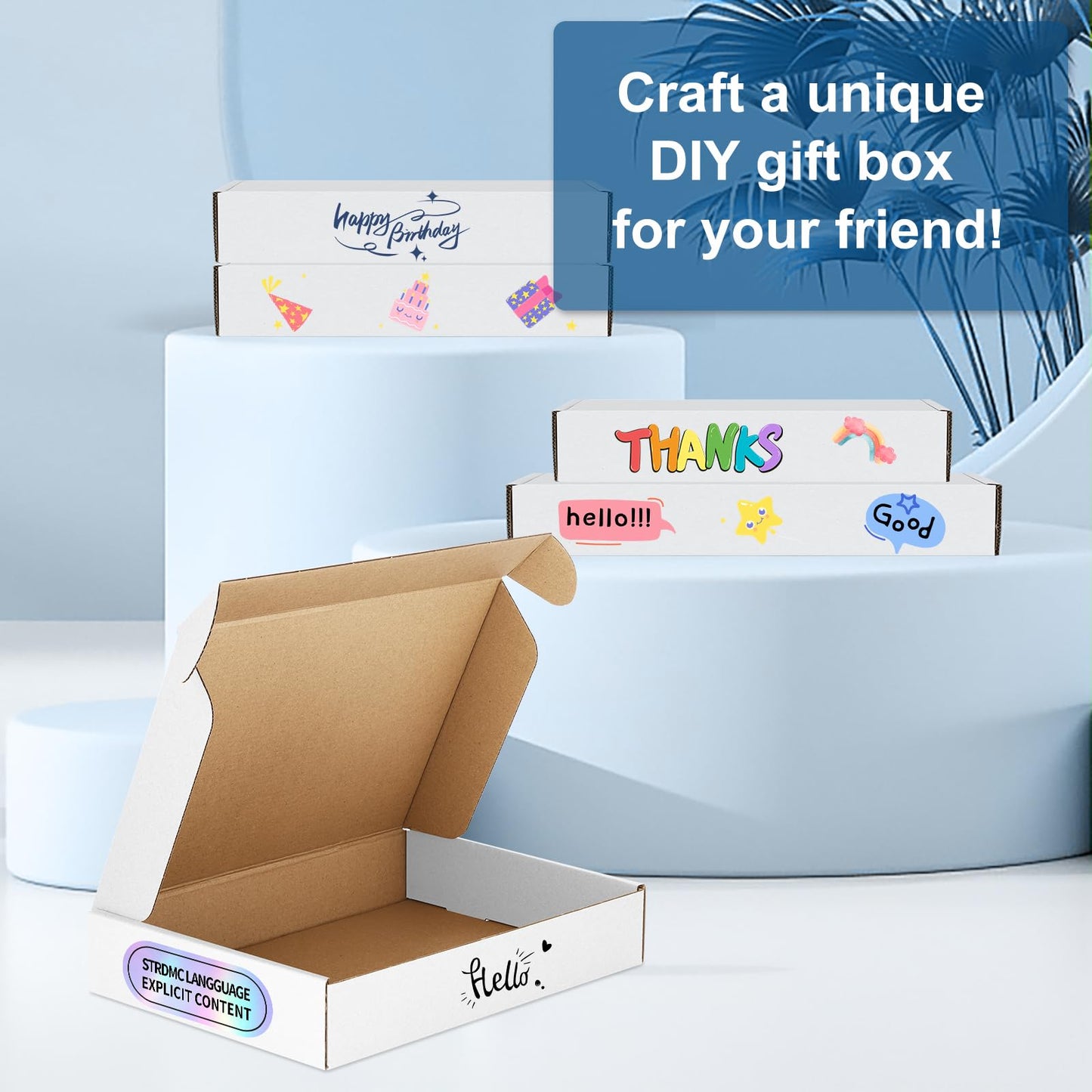 Famagic 30 Pack 13x10x2 Inch Small Shipping Boxes White Corrugated Cardboard Boxes Mailer for Small Business, Mailing Boxes for Packaging Bulk