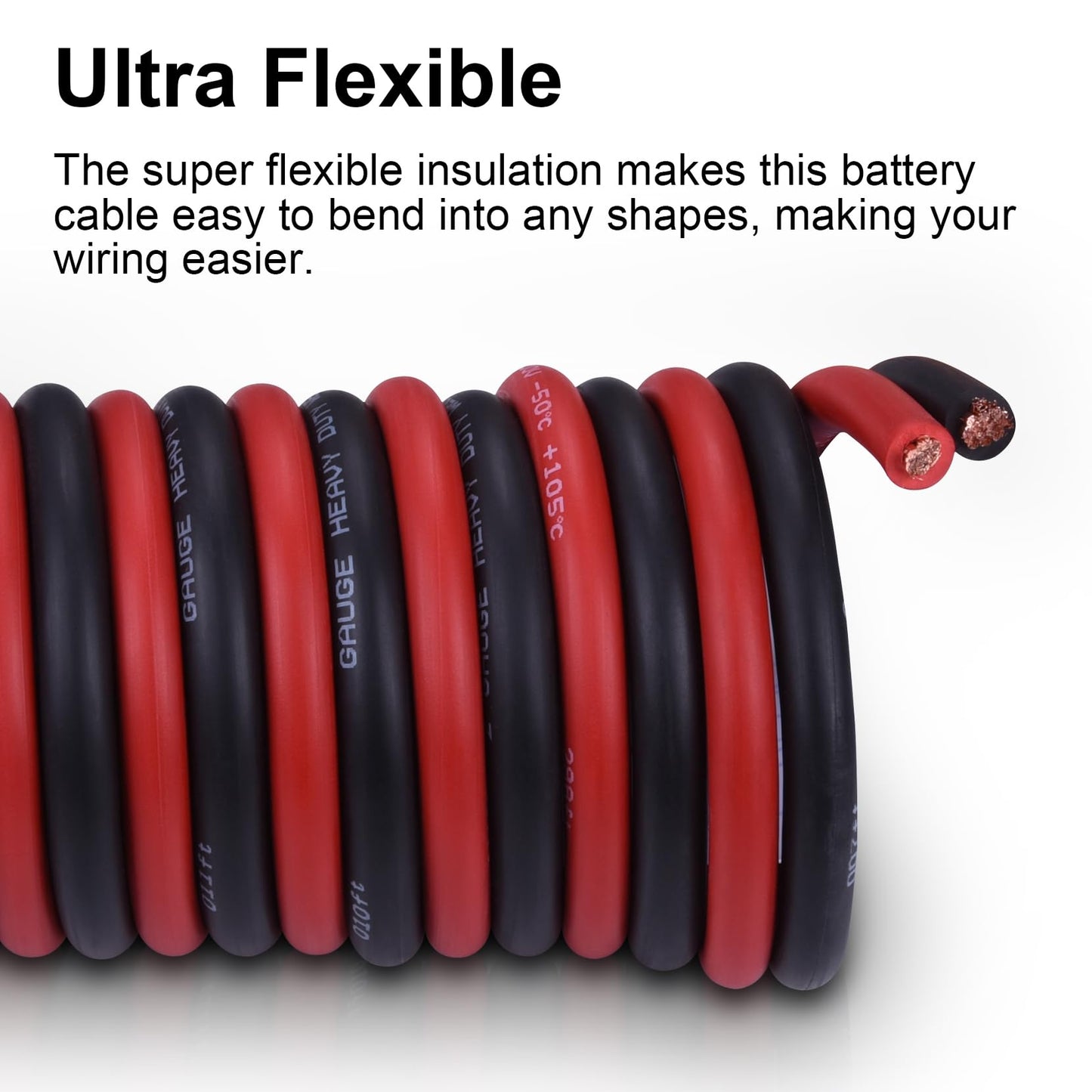 Geosiry 4 Gauge Battery Cable, 15FT Red + 15FT Black 4 AWG Welding Cable, Stranded Oxygen-Free Copper Wire for Automotive, Battery, Solar, Marine and Generator