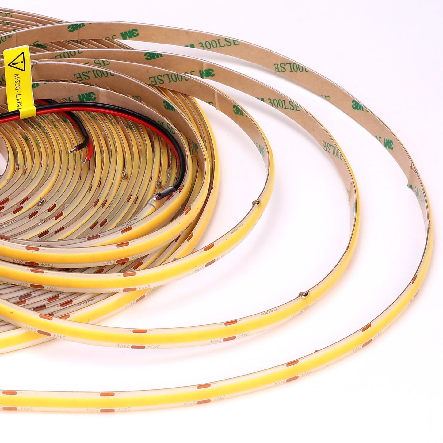 GOMING 15M/49.2ft 24V COB LED Strip Light Waterproof IP65 Warm White 3000K Uniform Glow 5760LEDs CRI 93+ Flexible LED Tape Lights for DIY Cabinet Bedroom Kitchen Home Decor(No Power Supply)