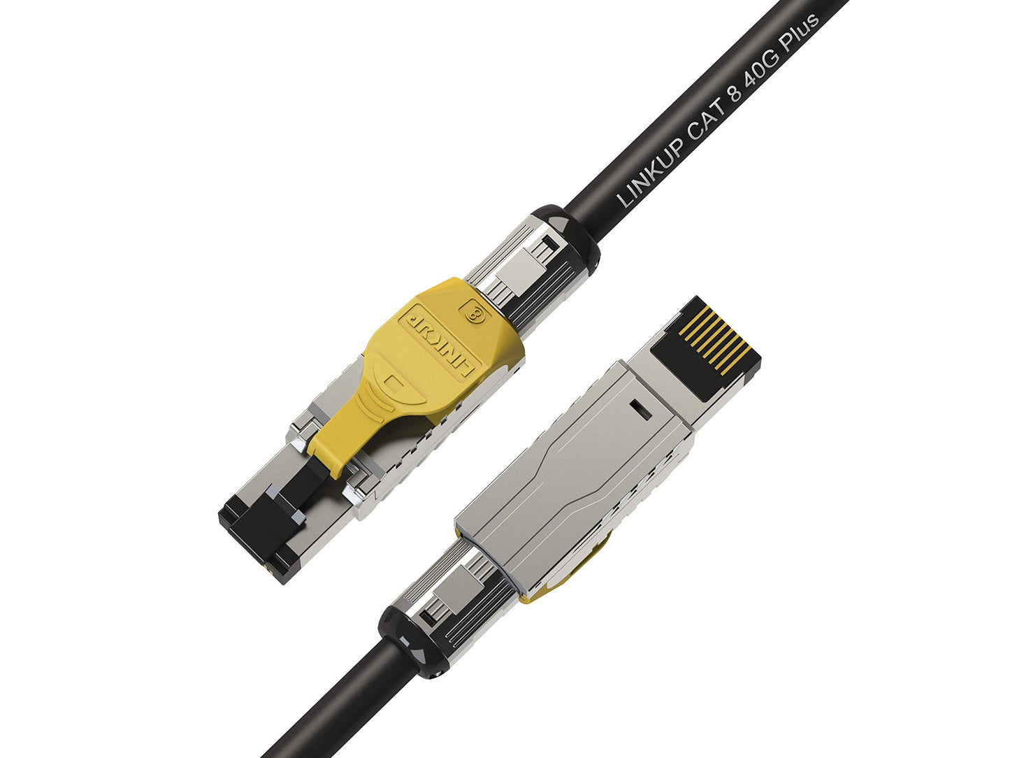 LINKUP - [GHMT & DSX8000 Certified] Cat8 Ethernet Patch Cable S/FTP 22AWG Double Shielded Solid Cable | 2000MHz 2GHz 40Gbps | 5th-Gen Ethernet LAN Network 40G Structure Wires |Black| 1 M (3.3ft)
