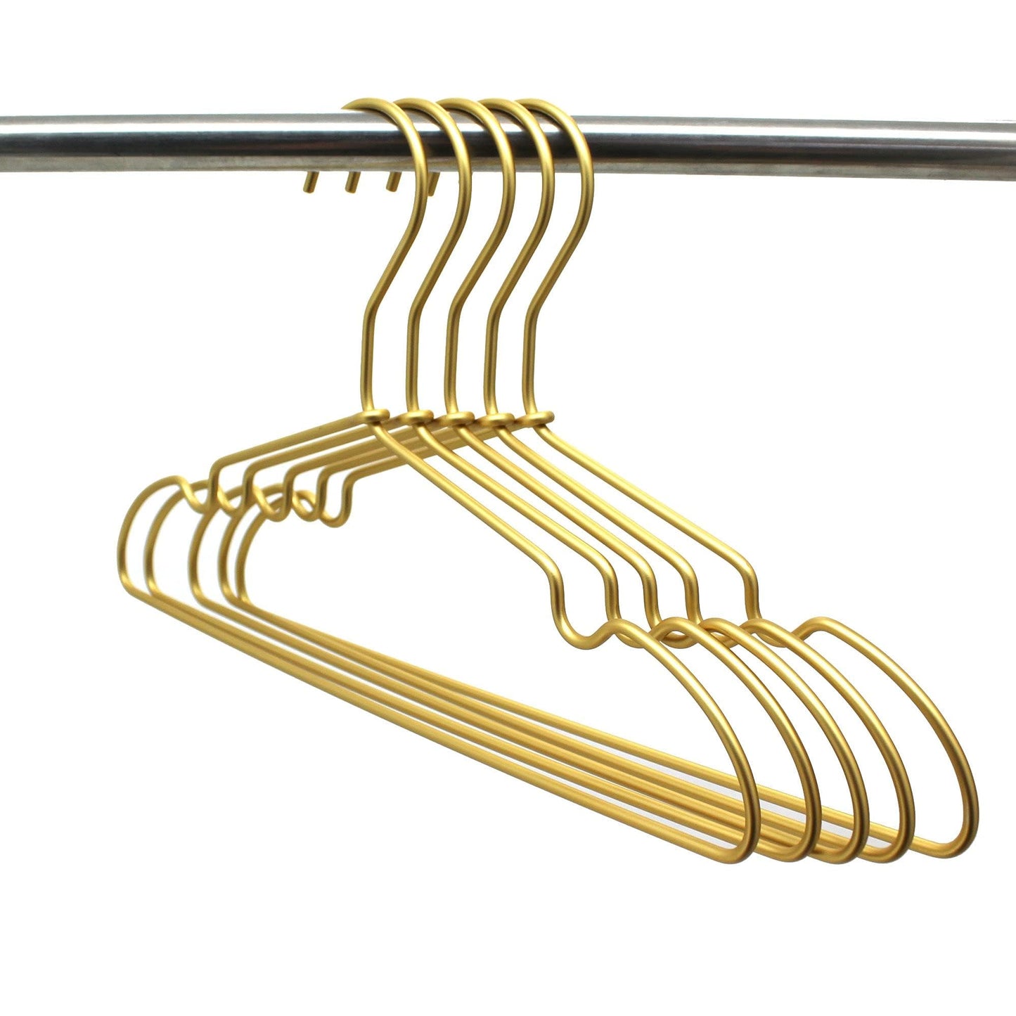Koobay 12.6” Matte Gold Metal Kids Baby Hangers, 60Pack, Non Slip Suit for Coated Wire Children Clothes Hangers Closet Storage, Retail Display,Space Saving for Toddler Coats Infant Hangers