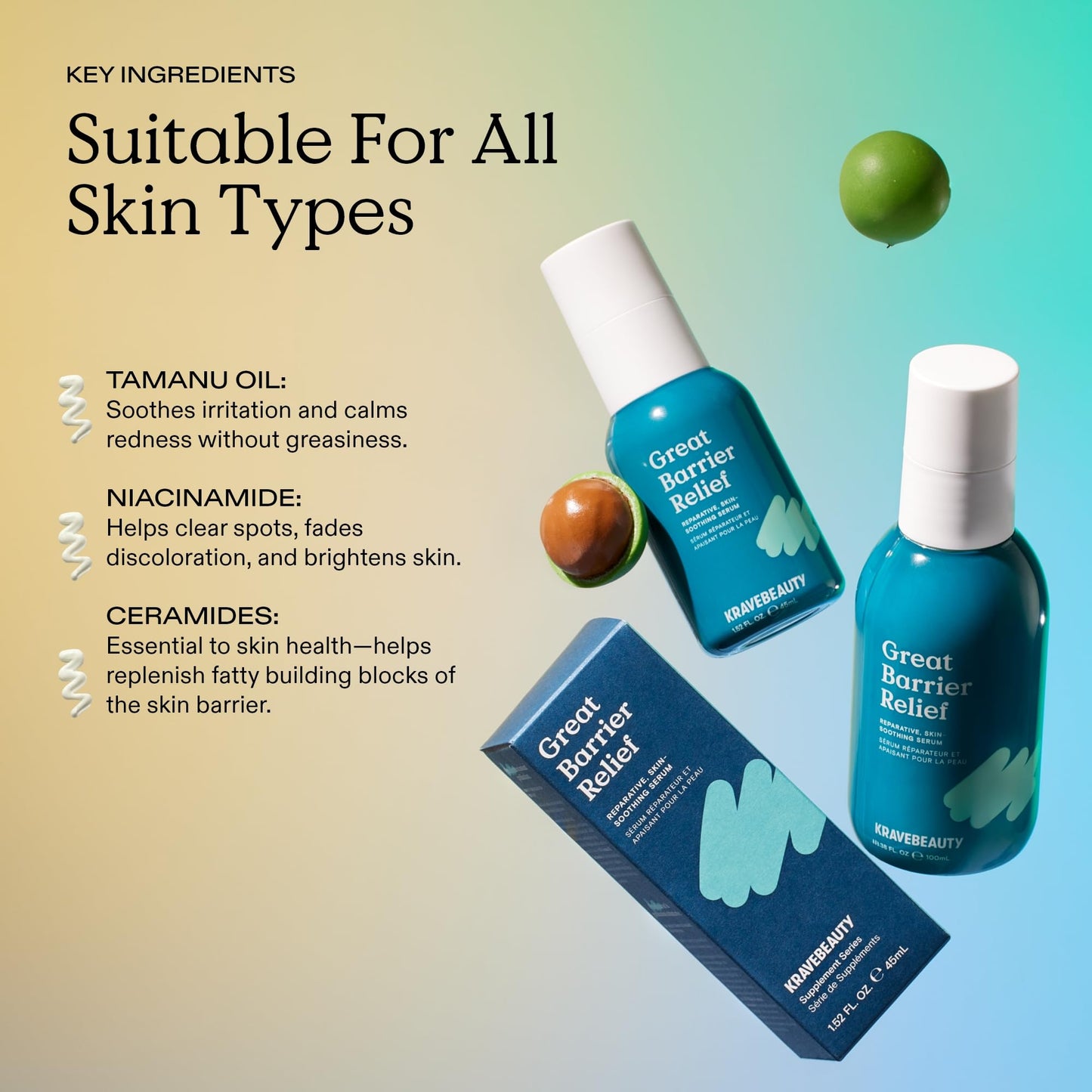 KraveBeauty Hydration Duo, Great Barrier Relief + Oat So Simple, Skin Soothing Serum & Everyday Squalane Moisturizer, Hydrating and Calming Skincare Duo, Vegan & Cruelty Free, 1.52 fl oz 2.7 fl oz