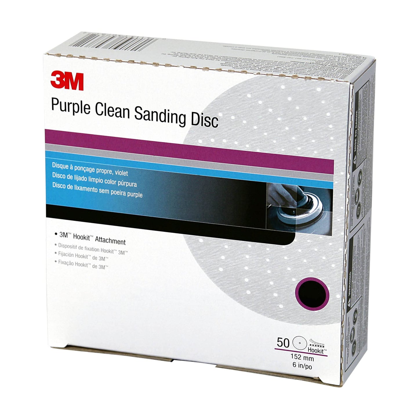 3M Cubitron II Hookit Purple Clean Sanding Abrasive Disc 31487, 6 in, 800+ Grade, Pack of 50 Discs, Virtually Dust-Free, High Performance, Long Lasting, Multi-Hole Pattern, for Automotive Sanding