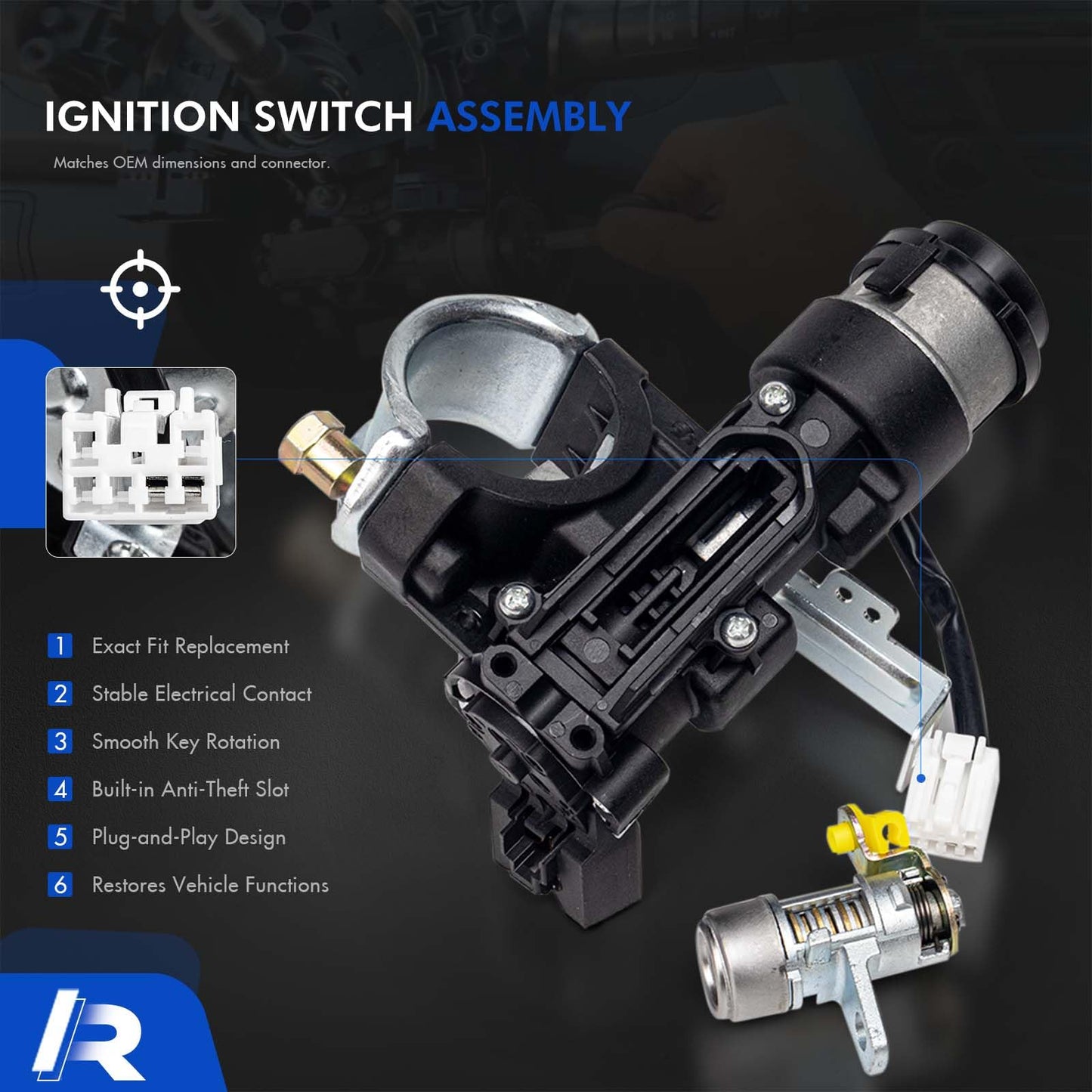 81910-1R110 Ignition Lock Switch Assembly with Door Lock & Keys Fit for Hyundai Accent 2012-2017 Dodge Attitude 12-14, Ignition Lock Cylinder with Housing Replace# 81900-1RB00 81900-1RJ00 81970-1RA00