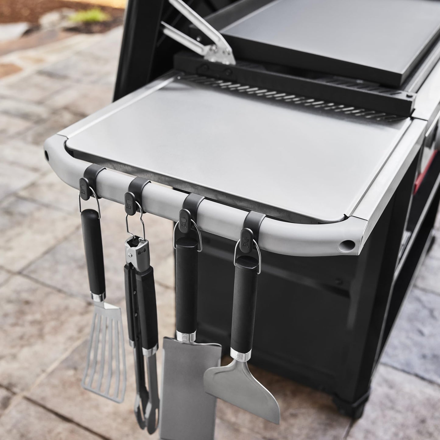 Weber Works Organizer Kit – Rail‑Mounted Grill Accessory Set with Paper Towel Holder, Garbage Bag Holder & Tool Hooks